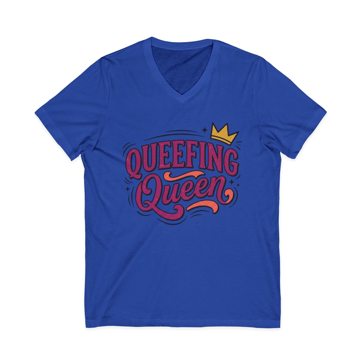 Queefing Queen V-Neck Tee Printify