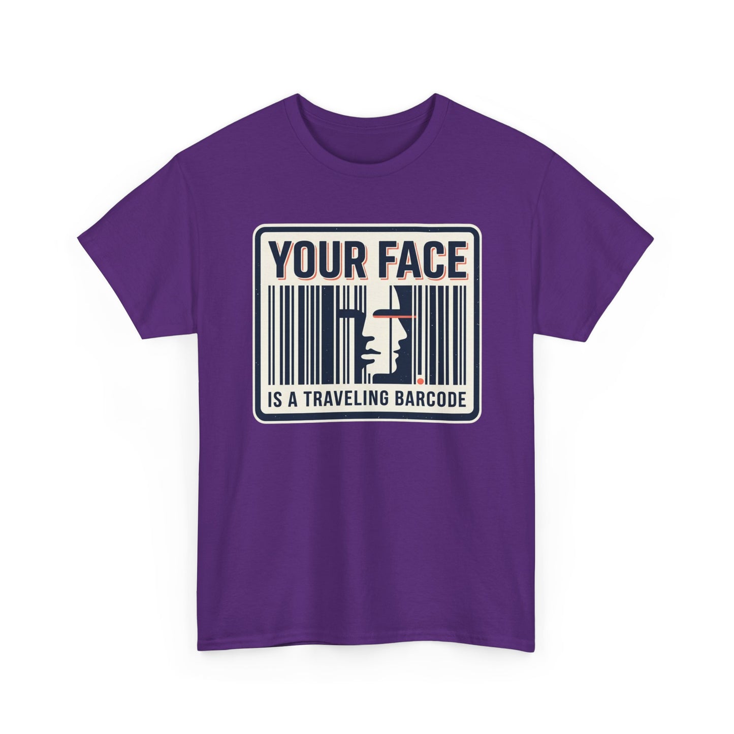 "Your Face Is a Traveling Barcode" Graphic Tee