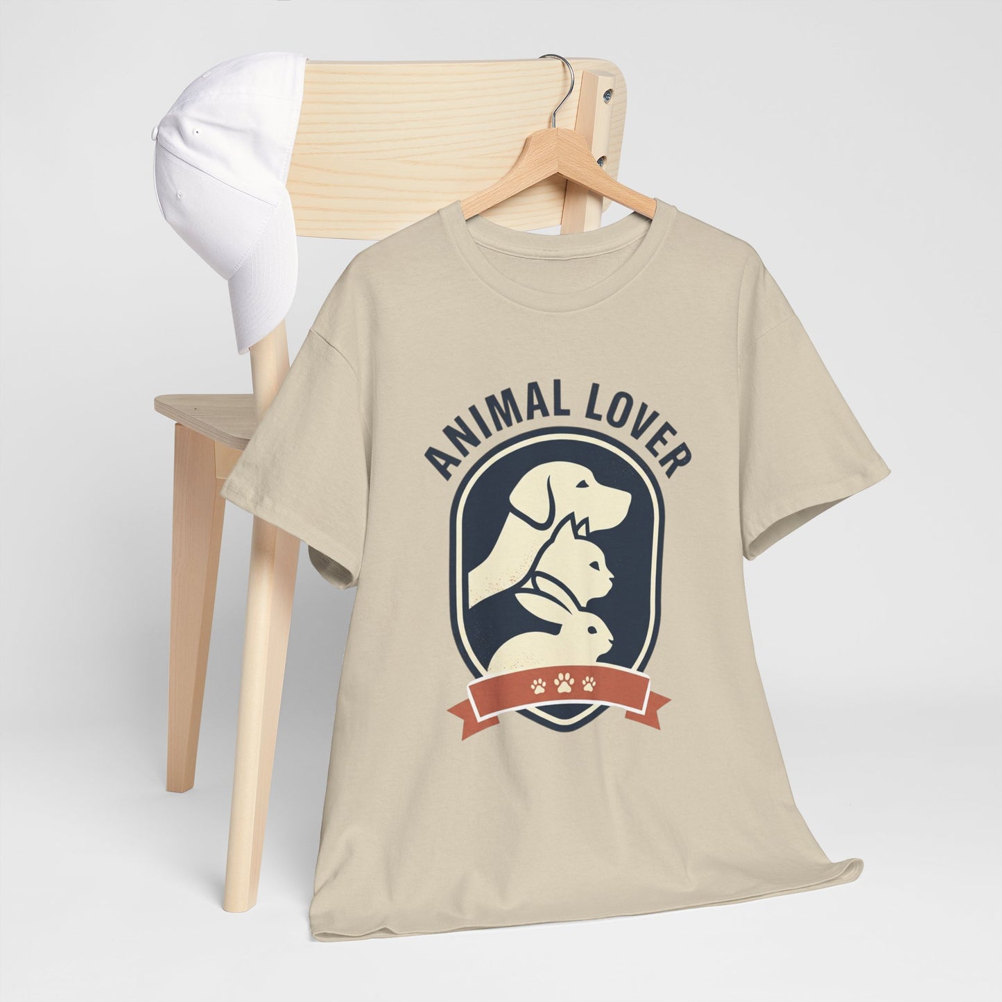 Animal Lover T-Shirt — Retro Pet Badge Tee (Dogs & Cats)