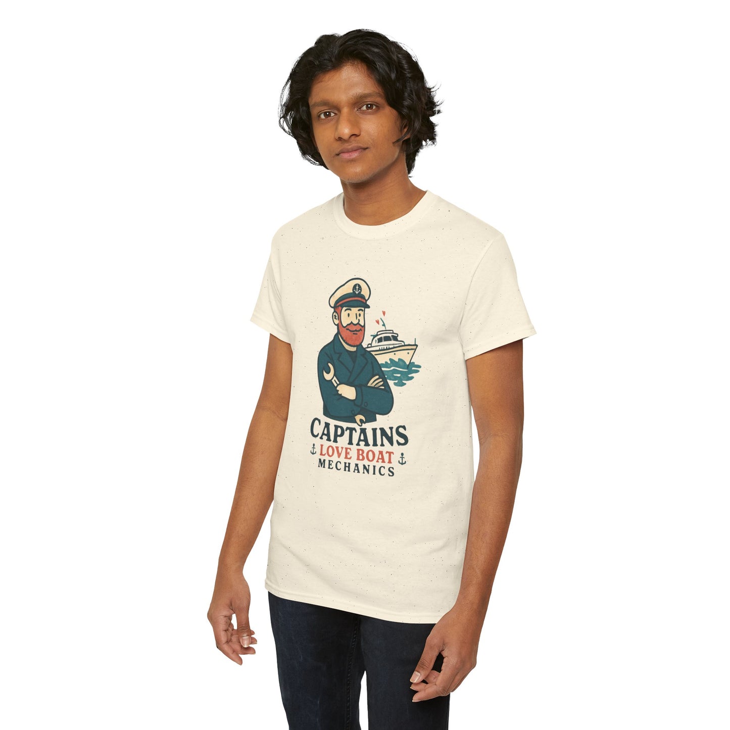 Captain Mechanics T‑Shirt — "Captains Love Boat Mechanics" Nautical Crew Tee