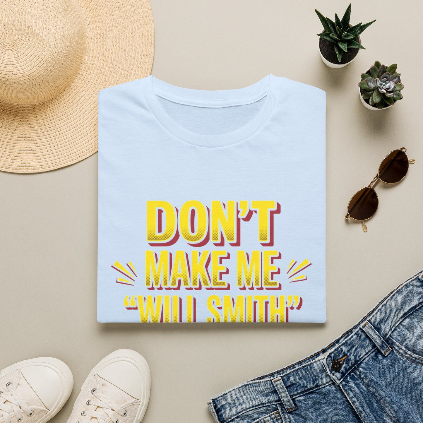 Don't Make Me "Will Smith" T-Shirt — Bold Yellow Graphic Tee