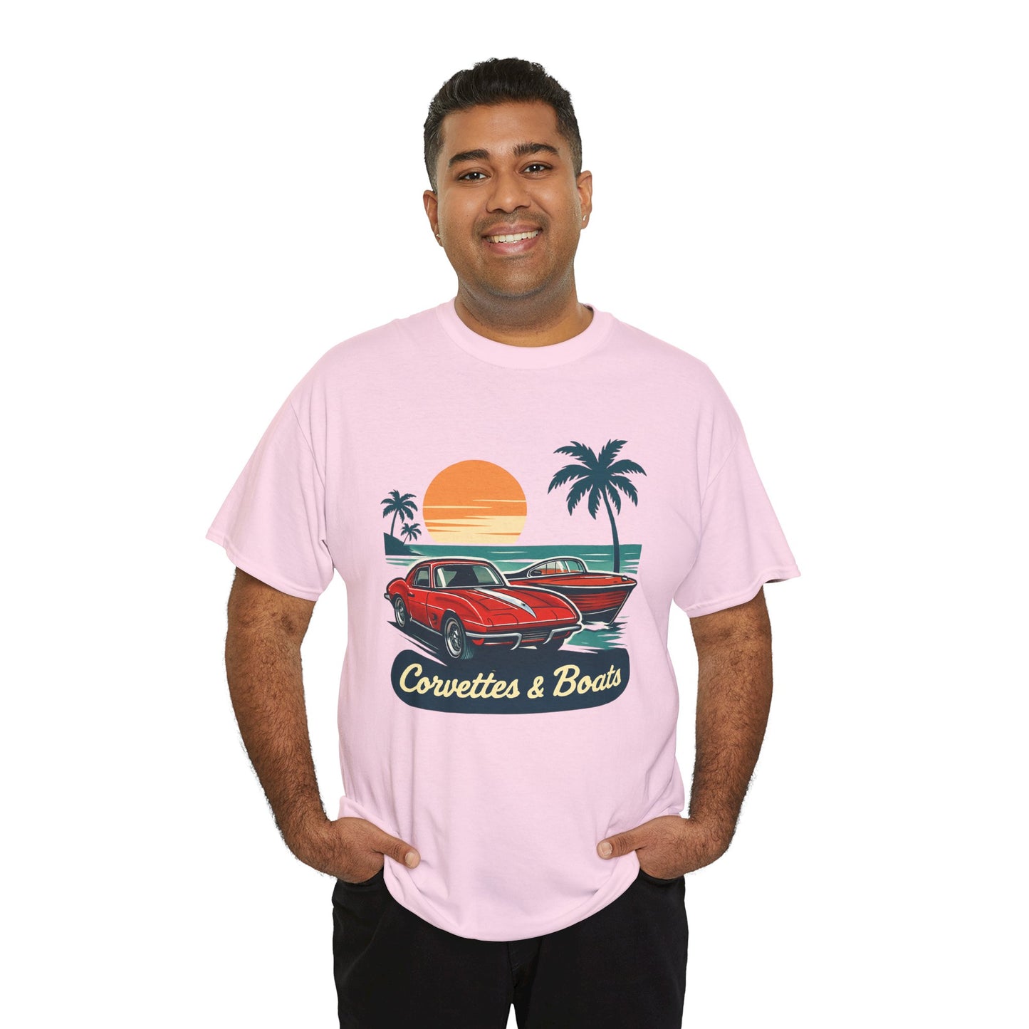 Corvettes & Boats Retro Sunset T‑Shirt