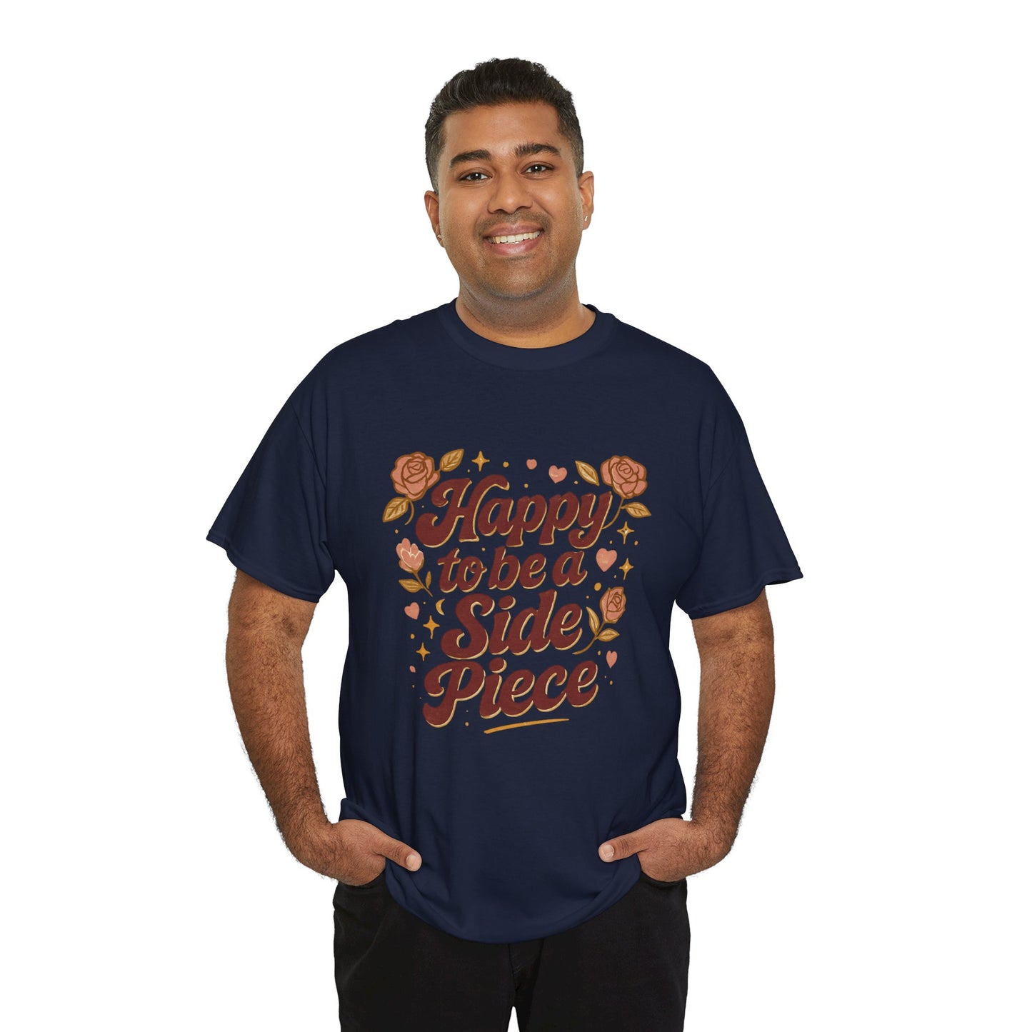 Happy to Be a Side Piece Tee — Retro Floral Statement T-Shirt