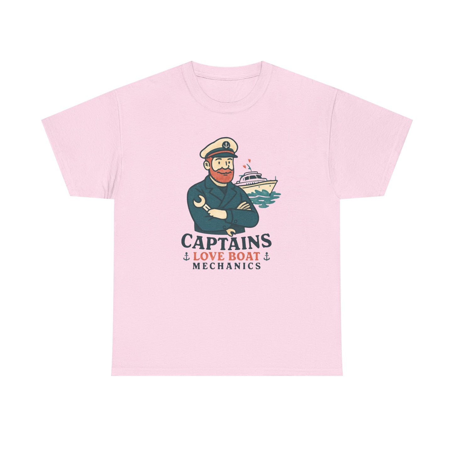 Captain Mechanics T‑Shirt — "Captains Love Boat Mechanics" Nautical Crew Tee