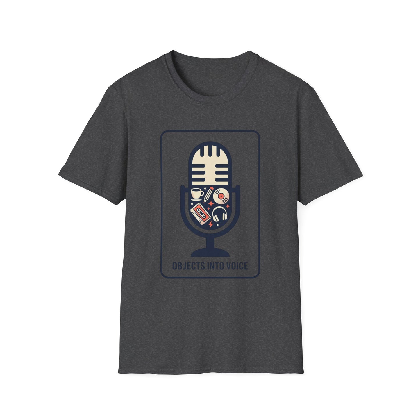 Microphone Graphic T-Shirt — “Objects Into Voice” Podcast Tee