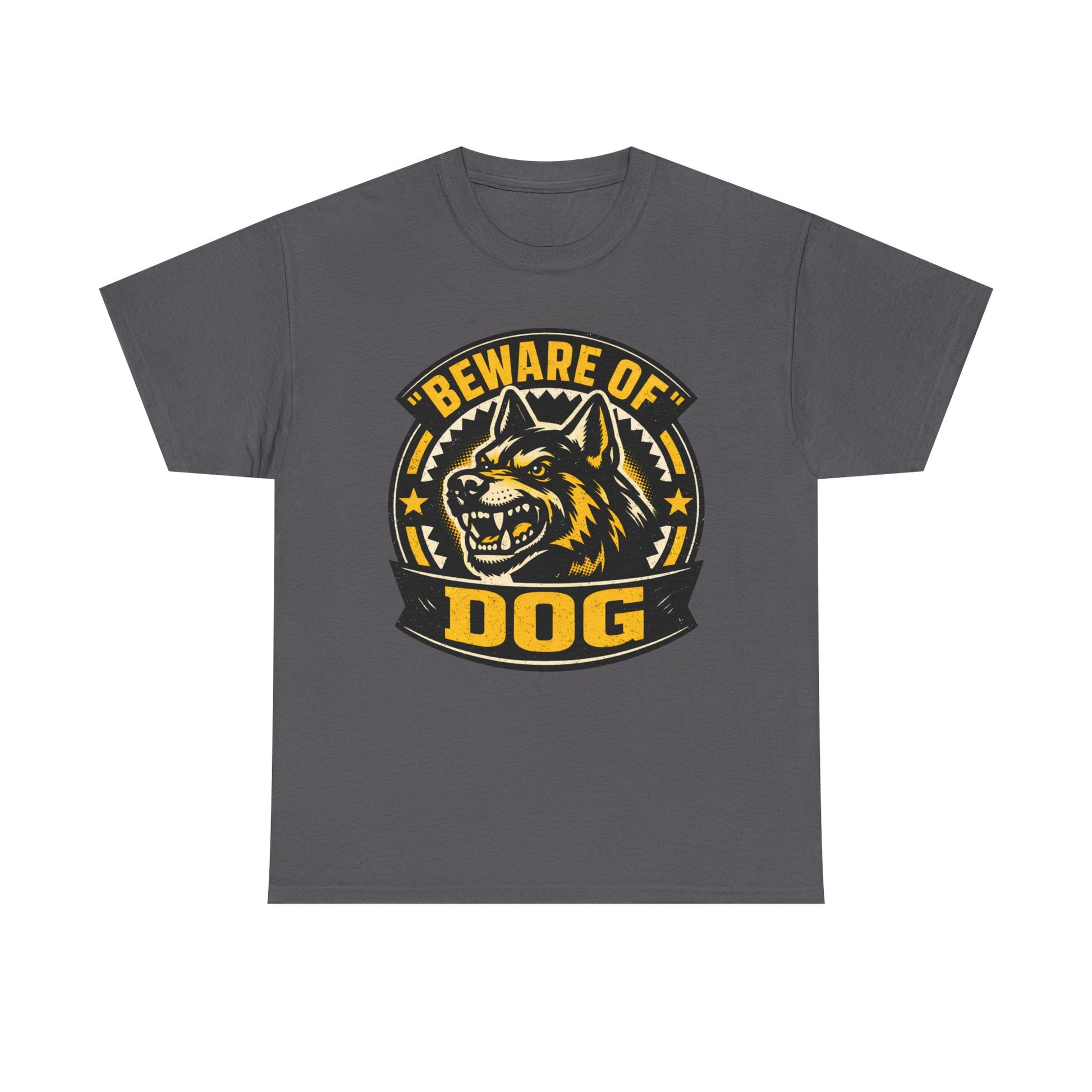 Beware of Dog T-Shirt — Retro Aggressive Dog Warning Graphic Tee Printify