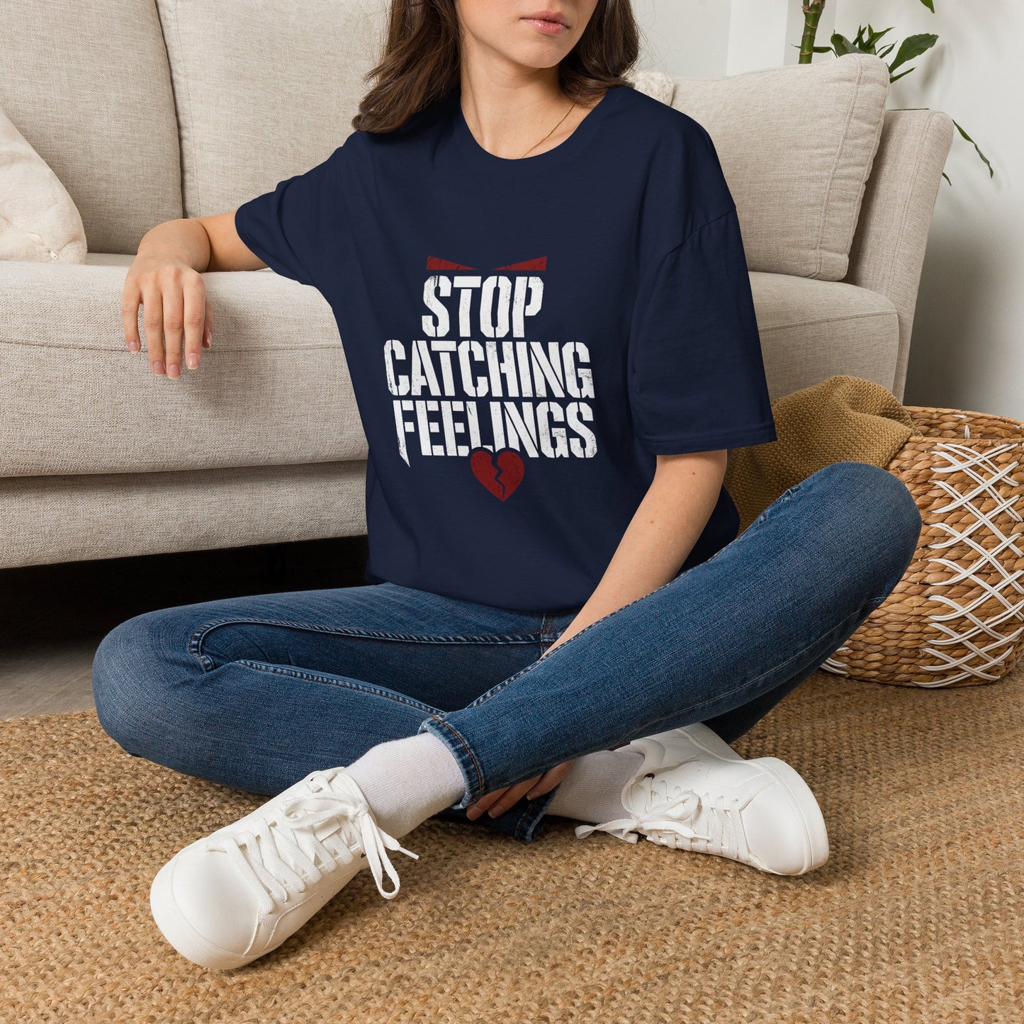 Stop Catching Feelings T-Shirt — Funny Heartbreak Graphic Tee
