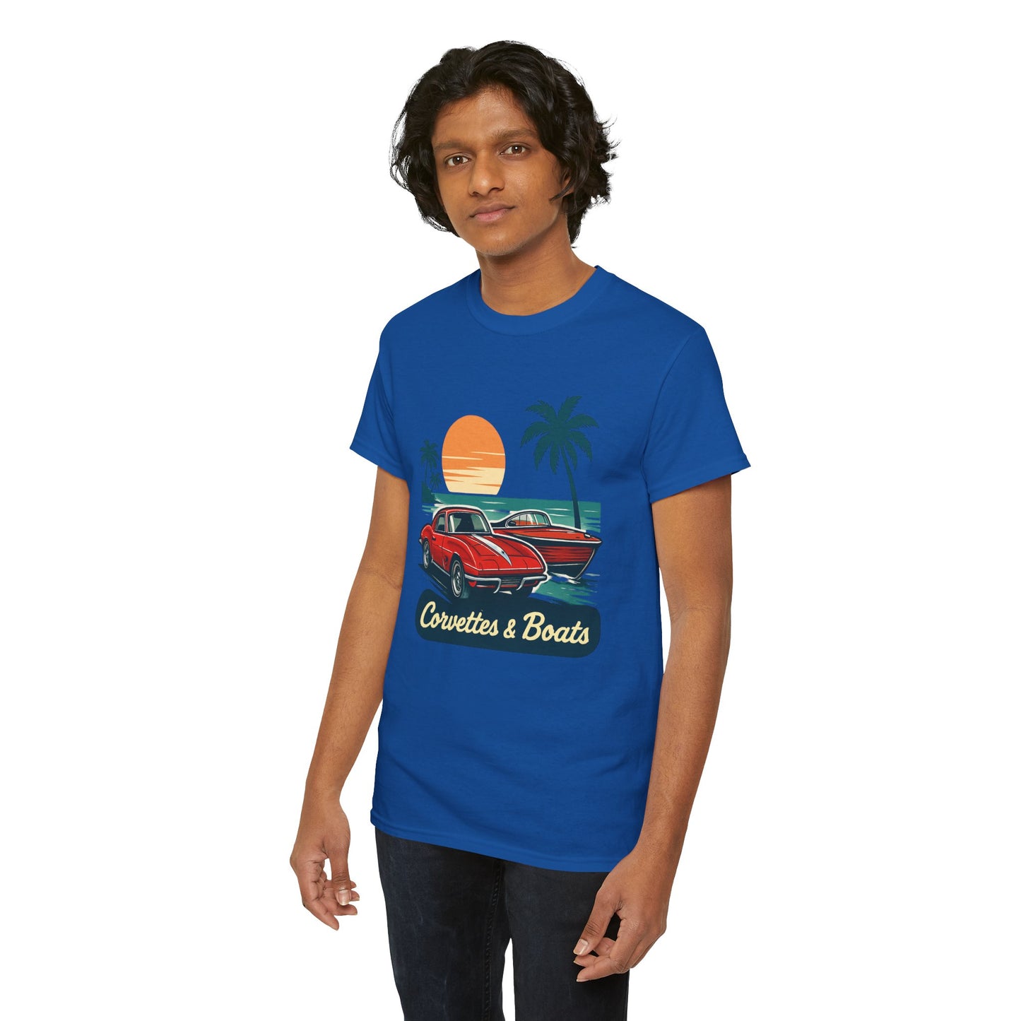 Corvettes & Boats Retro Sunset T‑Shirt