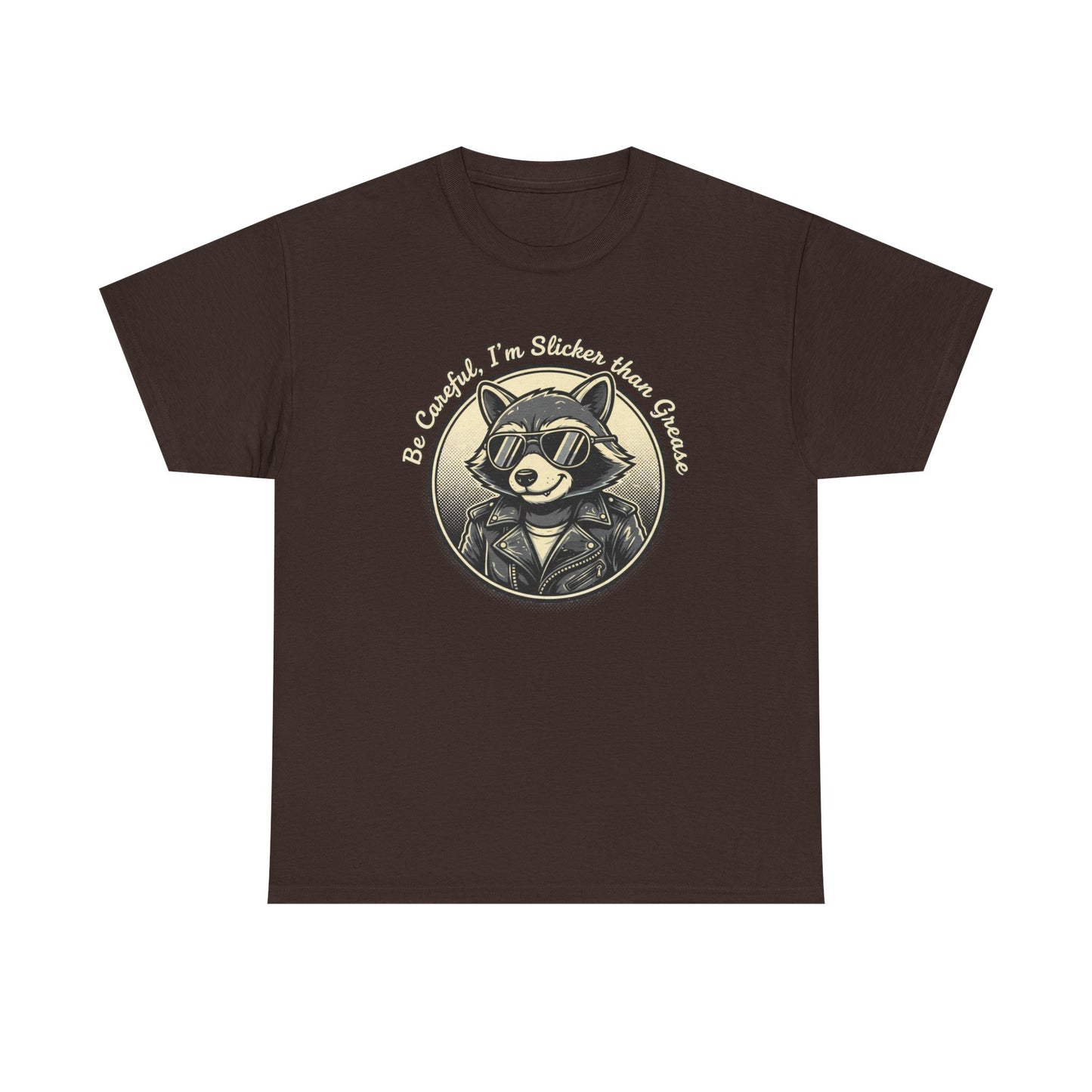 Raccoon Detective Graphic Tee — "Be Careful I’m Watching Your Snacks" Vintage Badge T-Shirt