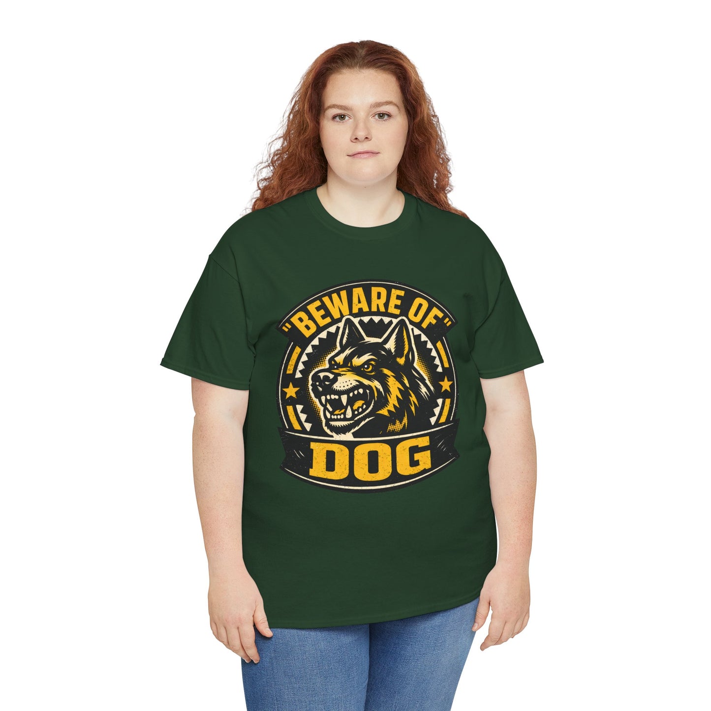 Beware of Dog T-Shirt — Retro Aggressive Dog Warning Graphic Tee Printify