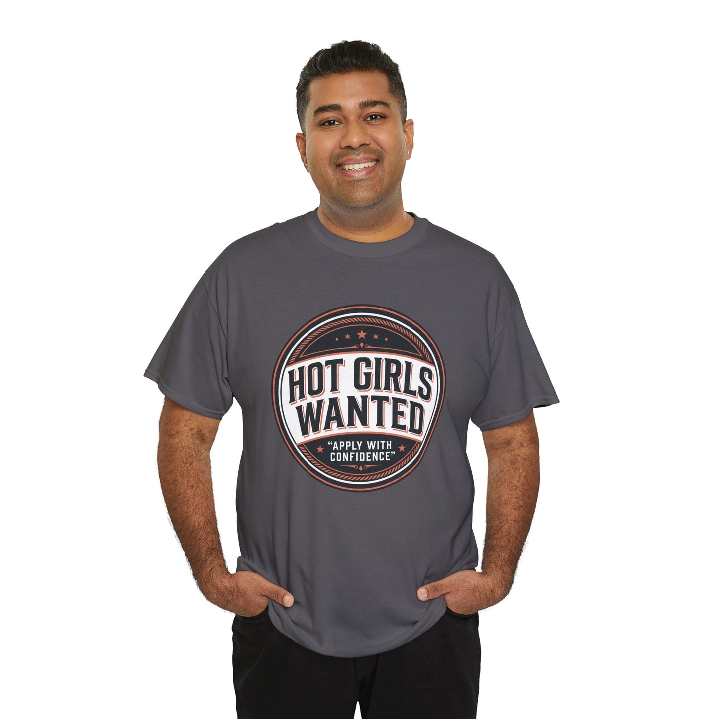 T-Shirt — "Hot Girls Wanted" Retro Badge Tee