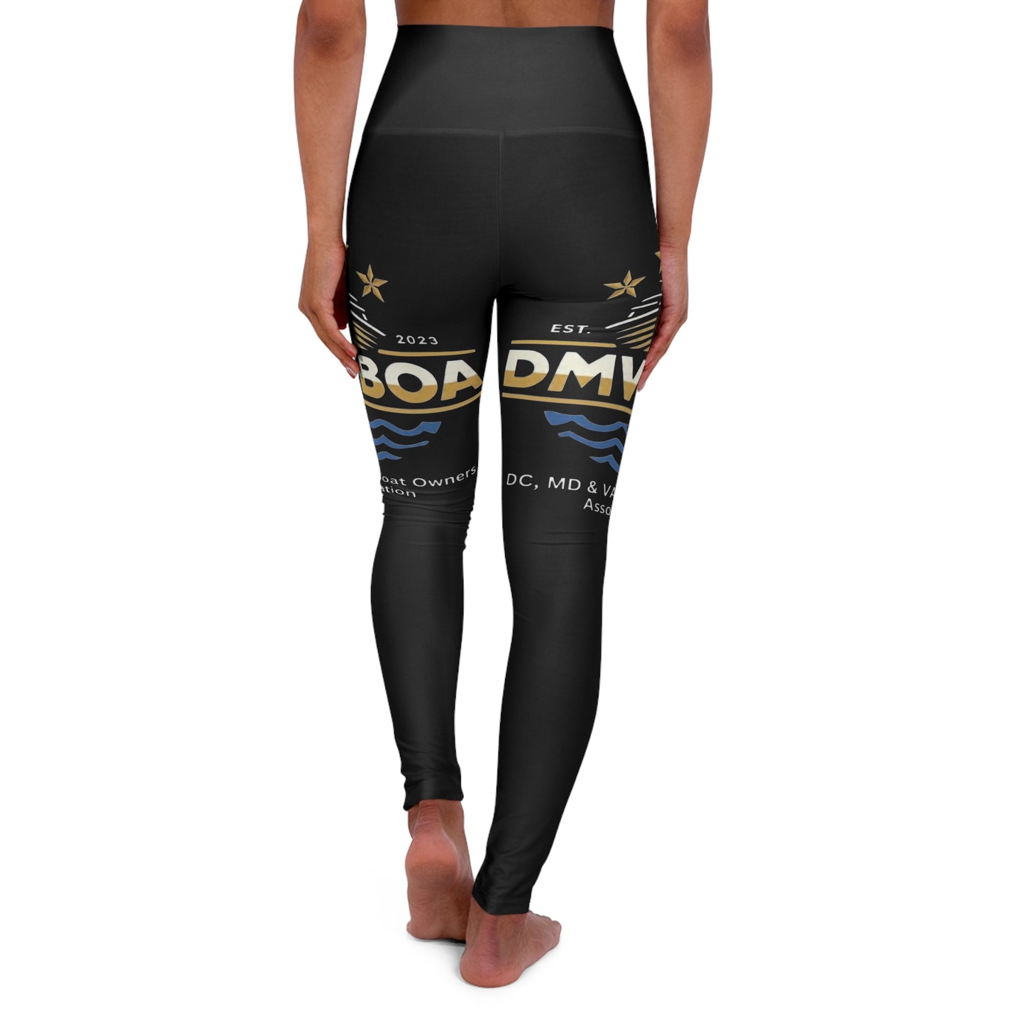 Boardman Logo High-Waist Yoga Leggings — Black AOP Fitness Tights