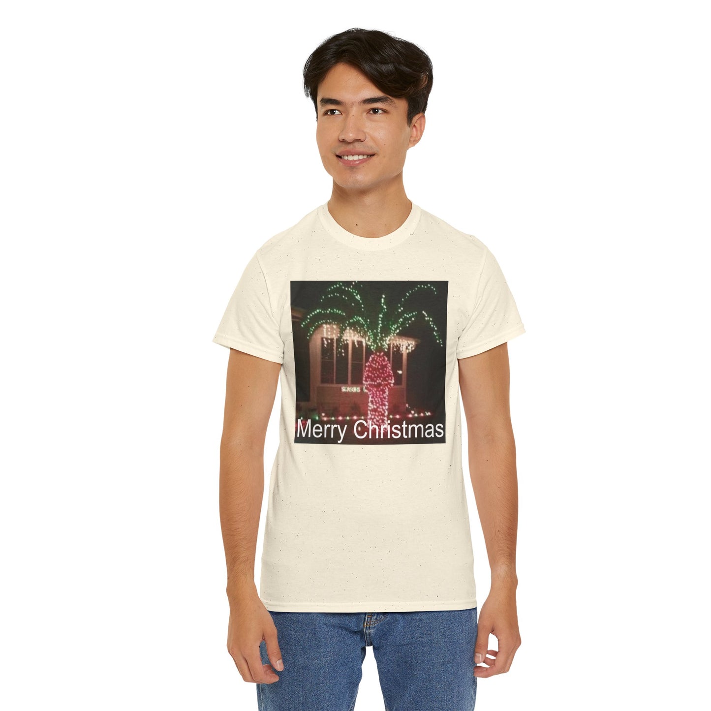 Christmas Lights Tee — 'Merry Christmas' Holiday Graphic T-Shirt Printify