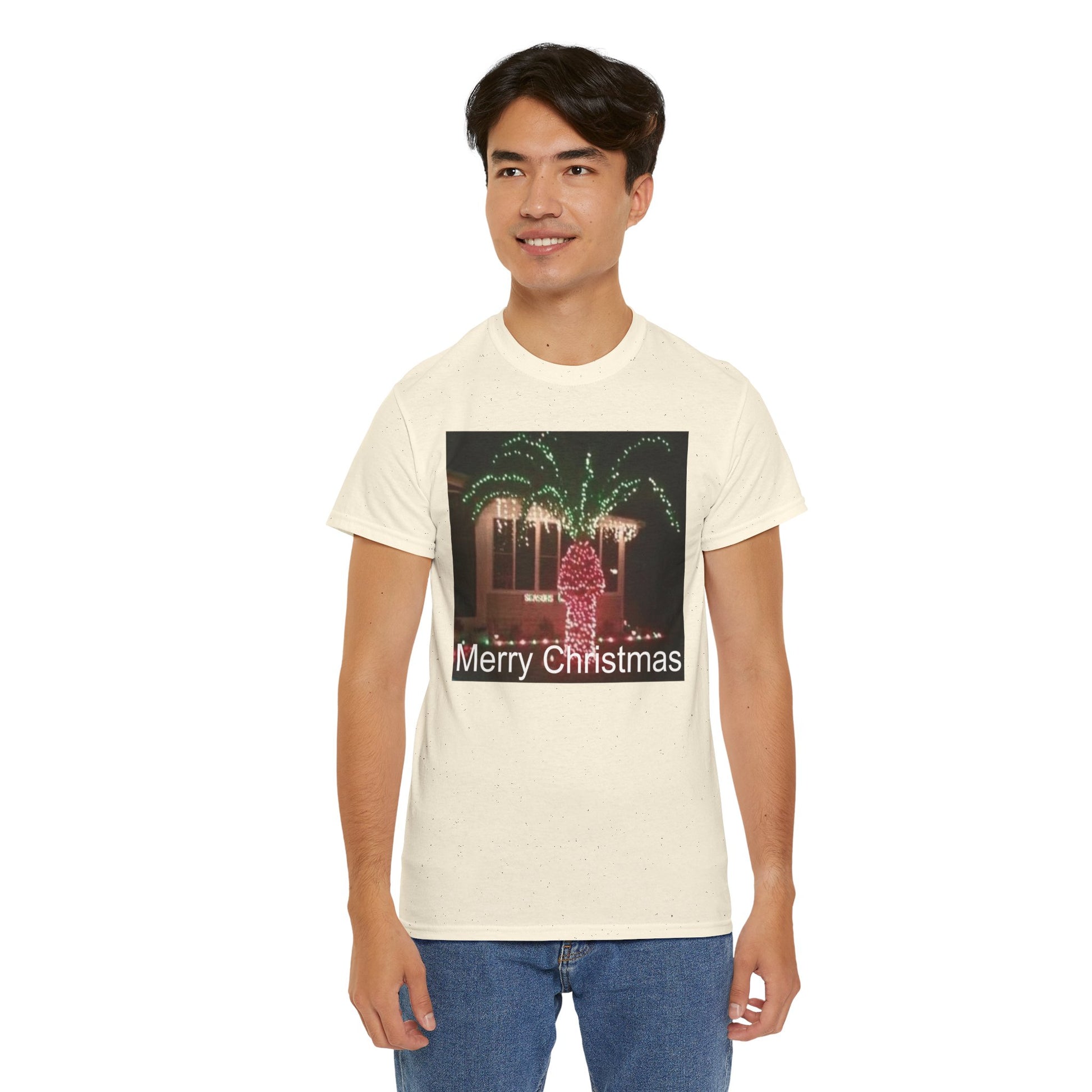 Christmas Lights Tee — 'Merry Christmas' Holiday Graphic T-Shirt Printify