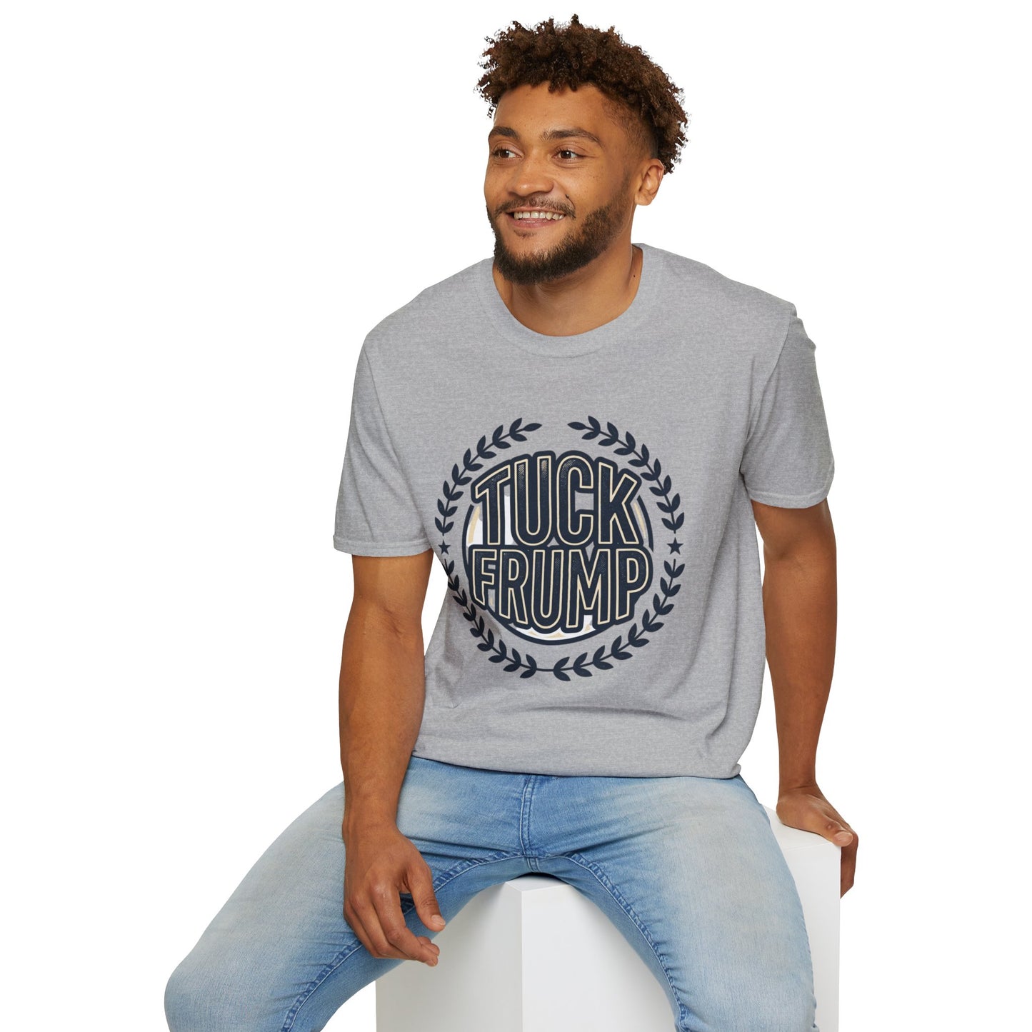 "Tuck Frump" Vintage Laurel Emblem Political Satire Tee
