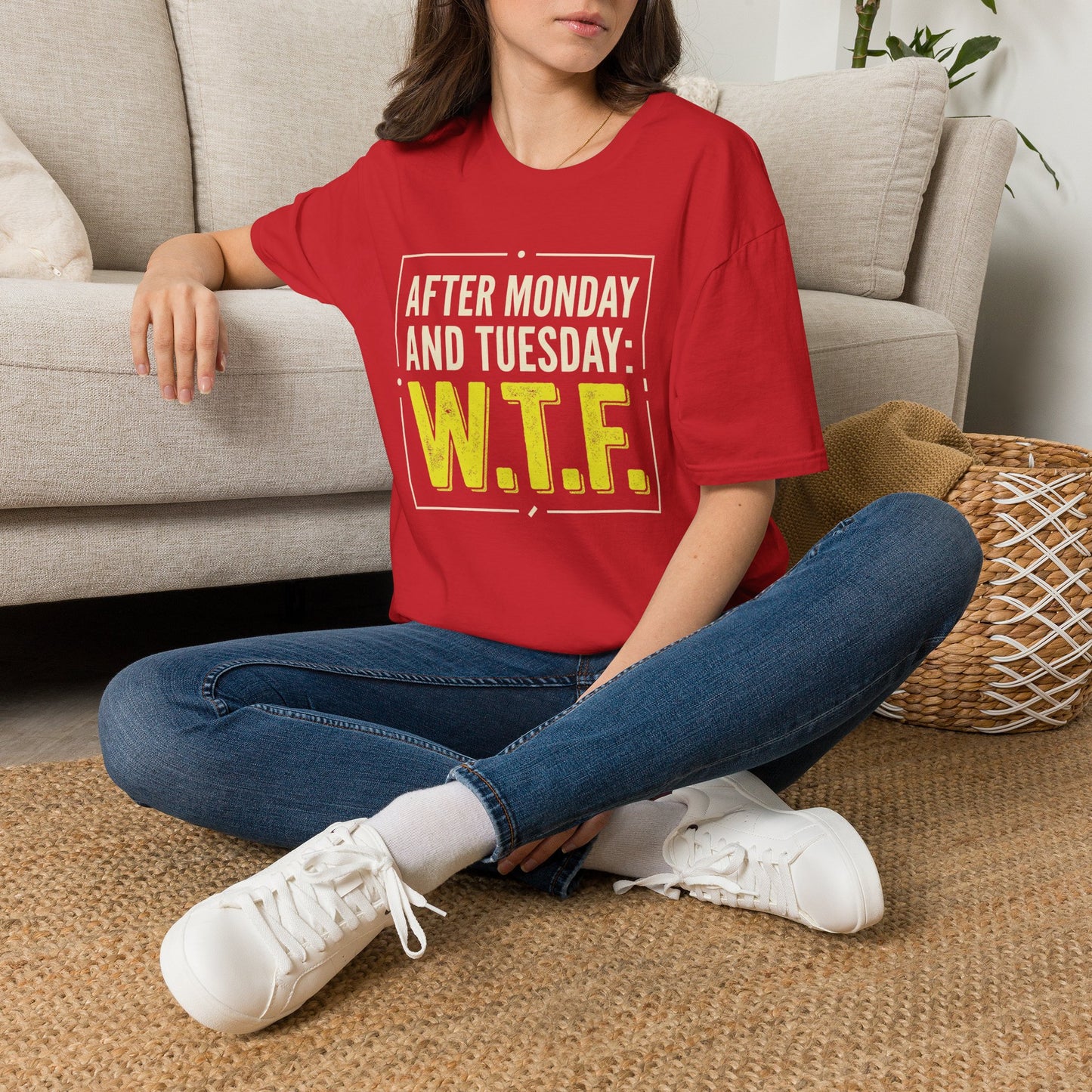 W.T.F. Funny Graphic T‑Shirt — "After Monday and Tuesday: W.T.F." Novelty Tee for Weekend Lovers