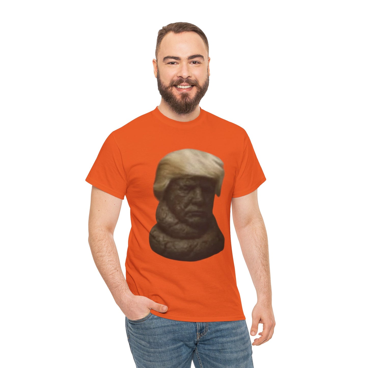 Graphic Tee — Bronze Bust Illustration T‑Shirt