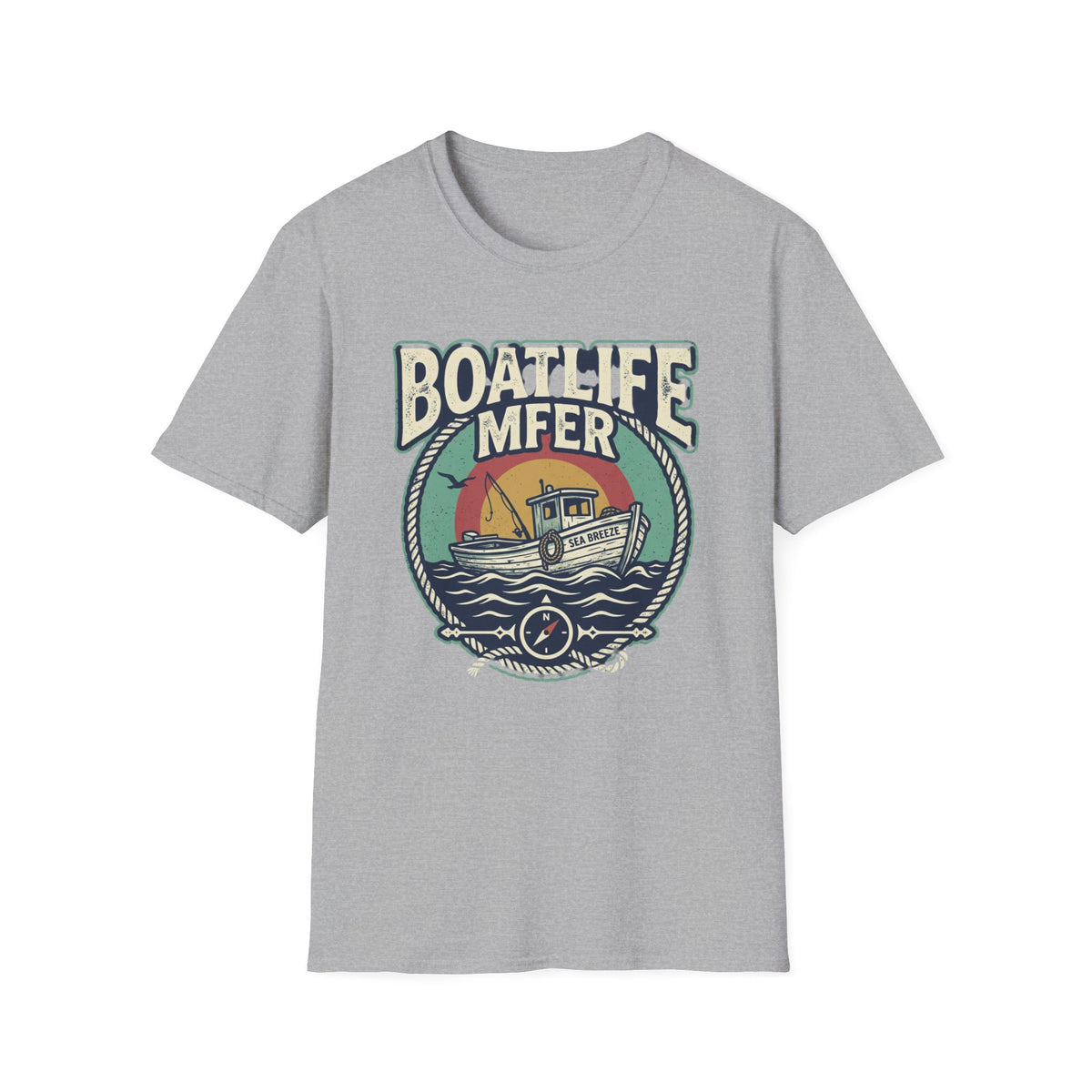 Boat Life T-Shirt – Vintage Fishing Boat Graphic 'Boat Life MFER' Tee