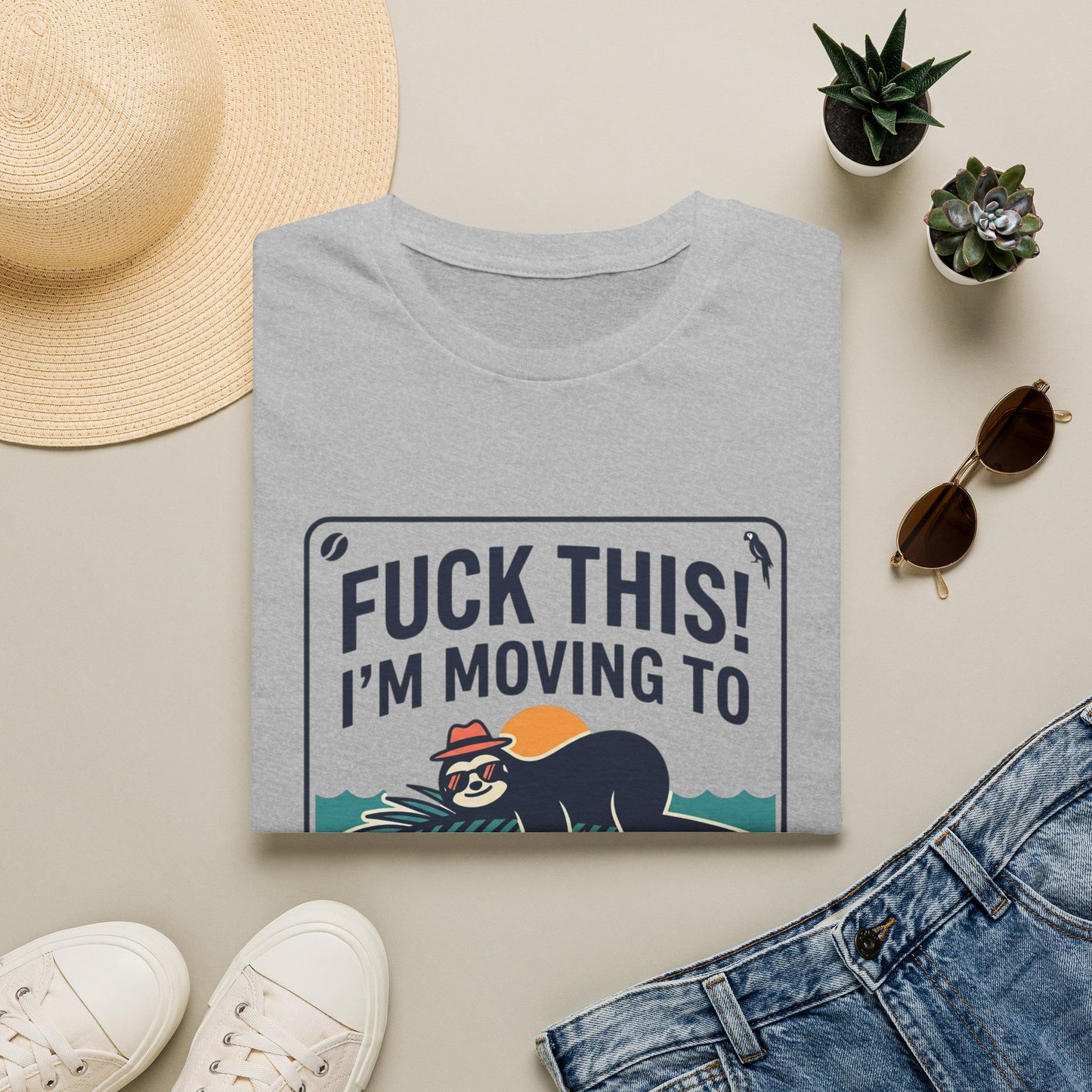 I'm Moving to Costa Rica T-Shirt — Funny Sloth 'Fuck This!' Vacation Tee