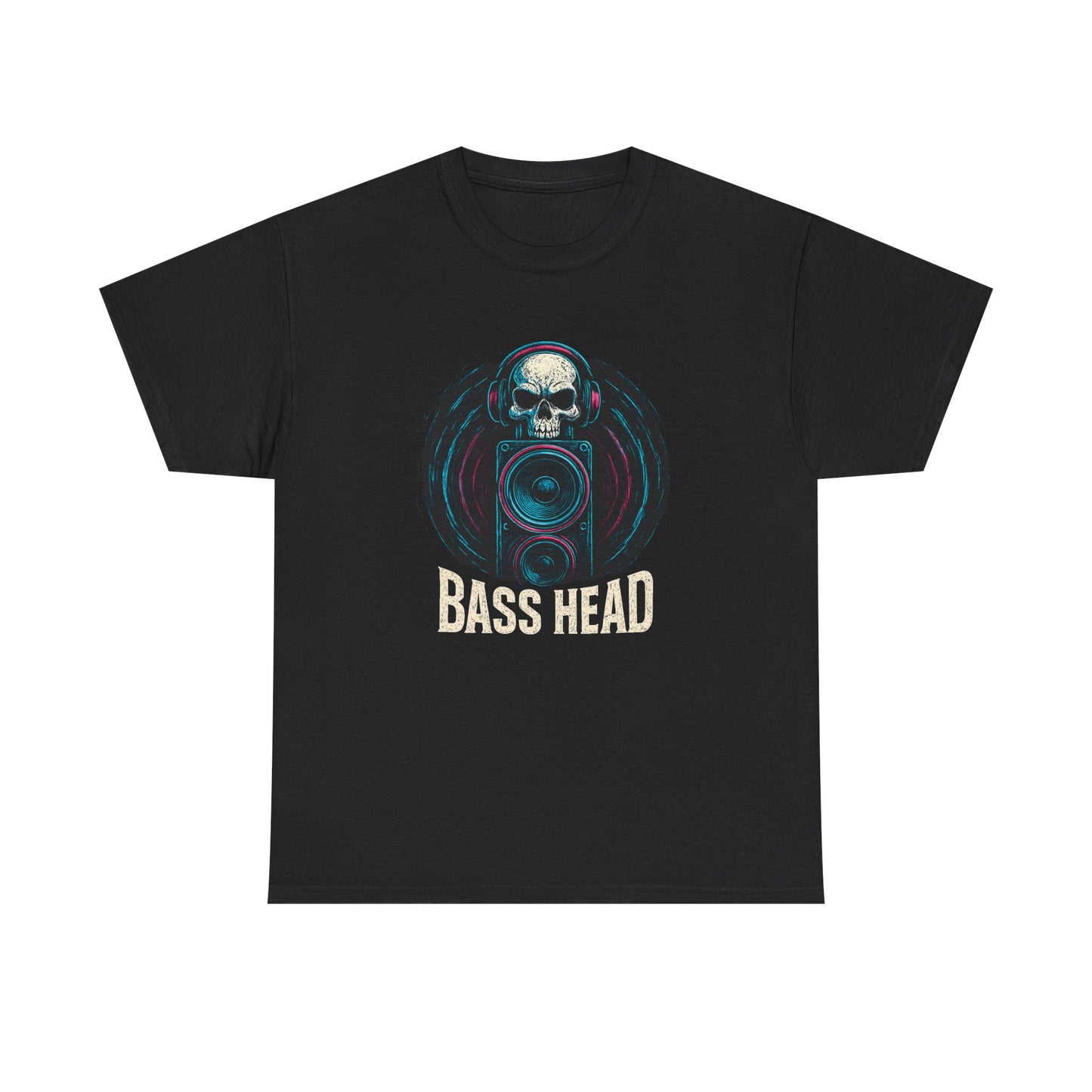 Bass Head Skull T-Shirt — Graphic DJ Speaker Tee