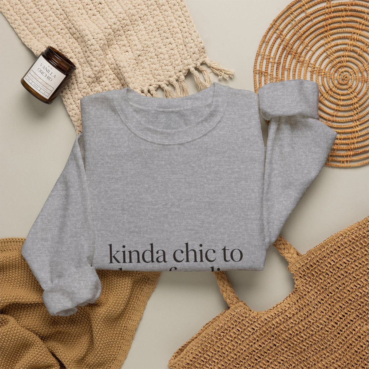 kinda chic to be a foodie Sweatshirt | minimalist line art, foodie trend