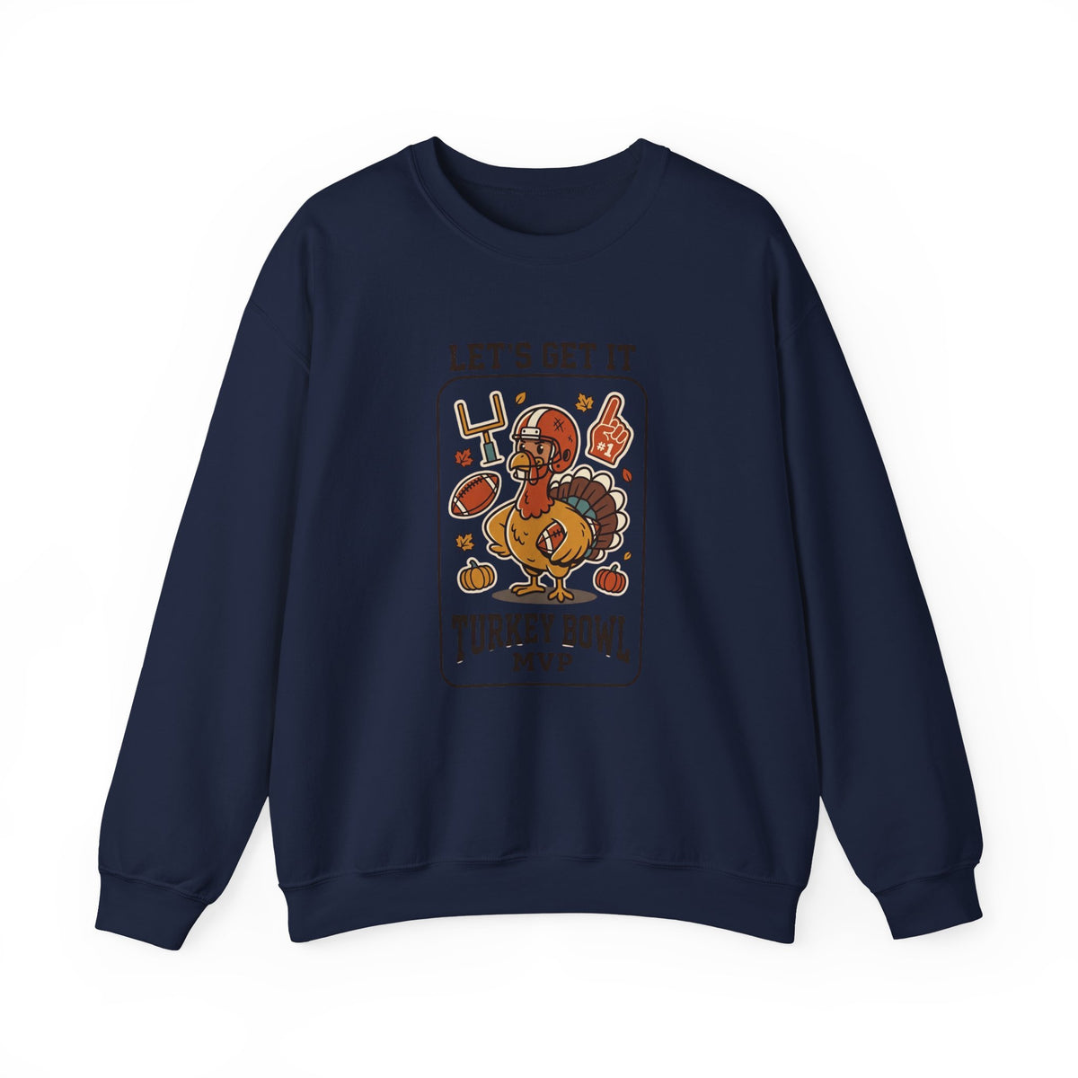 Turkey Bowl MVP Crewneck Sweatshirt | Thanksgiving Football Turkey, Fall Game Day