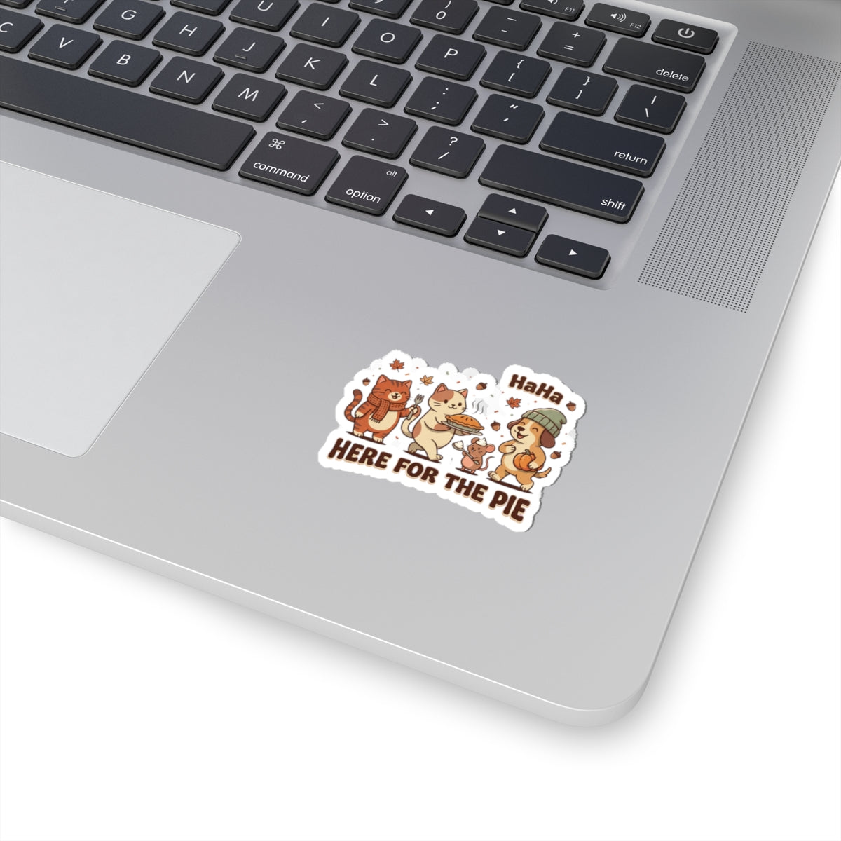 Here for the Pie Kiss-Cut Sticker | Thanksgiving, Fall Pie, Cute Cats