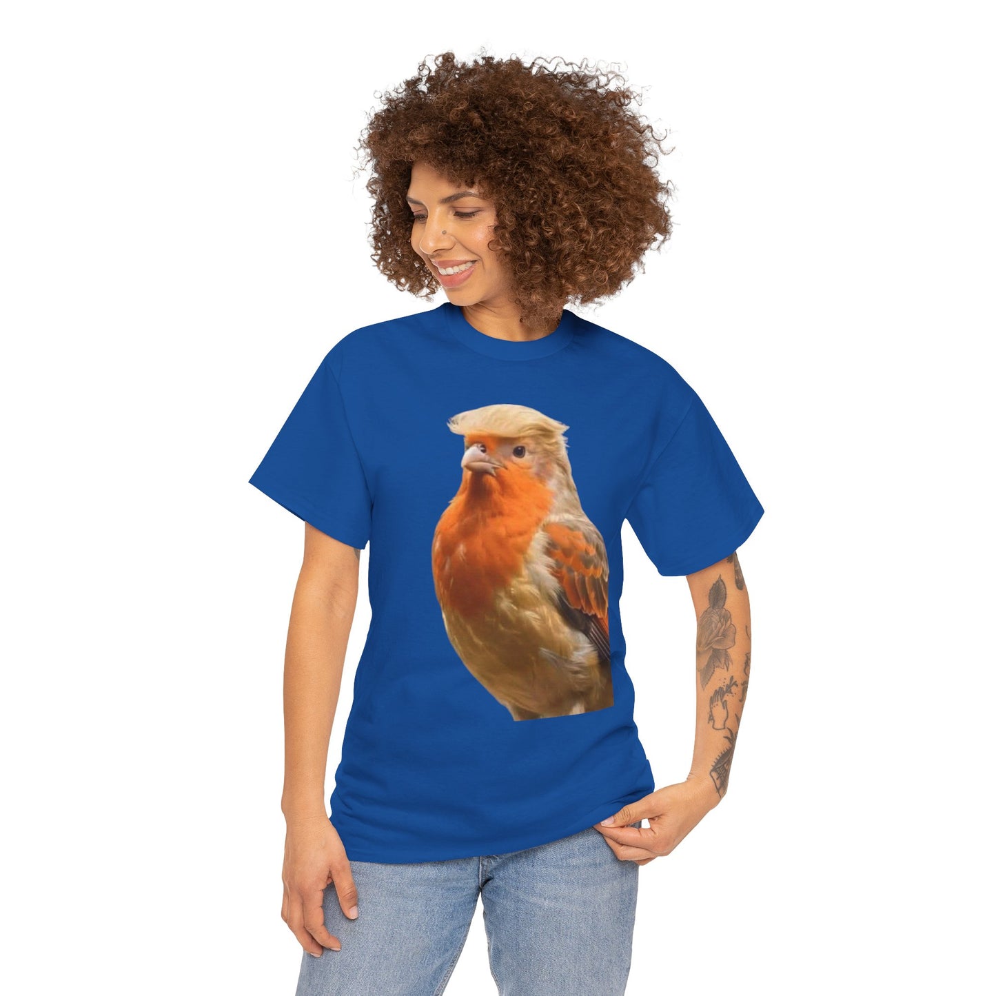Robin Illustration T-Shirt — Cute Red-Breast Bird Graphic Tee