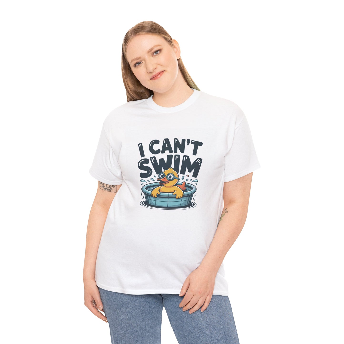 I Can't Swim Duck T-Shirt — Cute Funny Pool Float Graphic Tee
