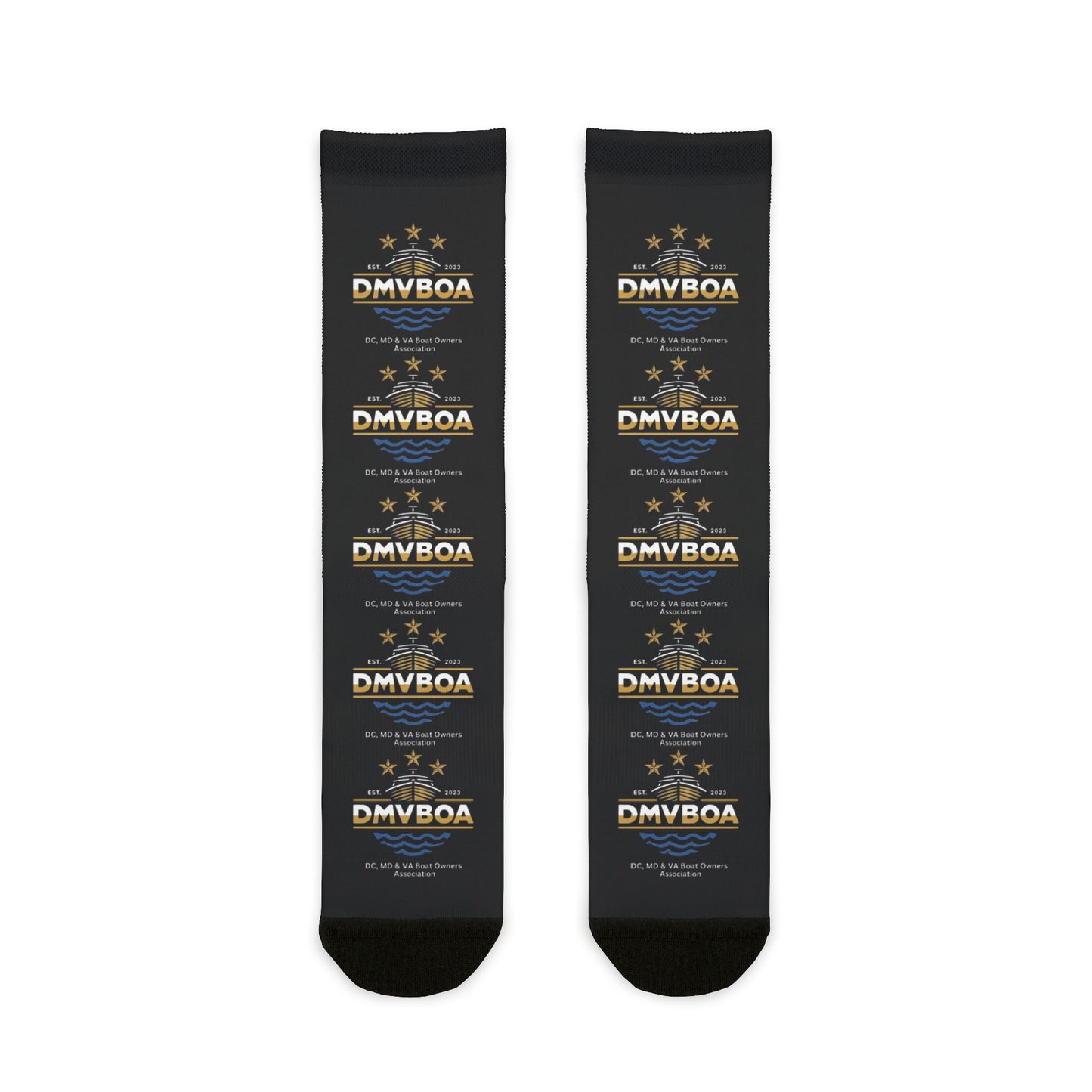 DMVBOA Golden Star Wave Sublimation Crew Socks