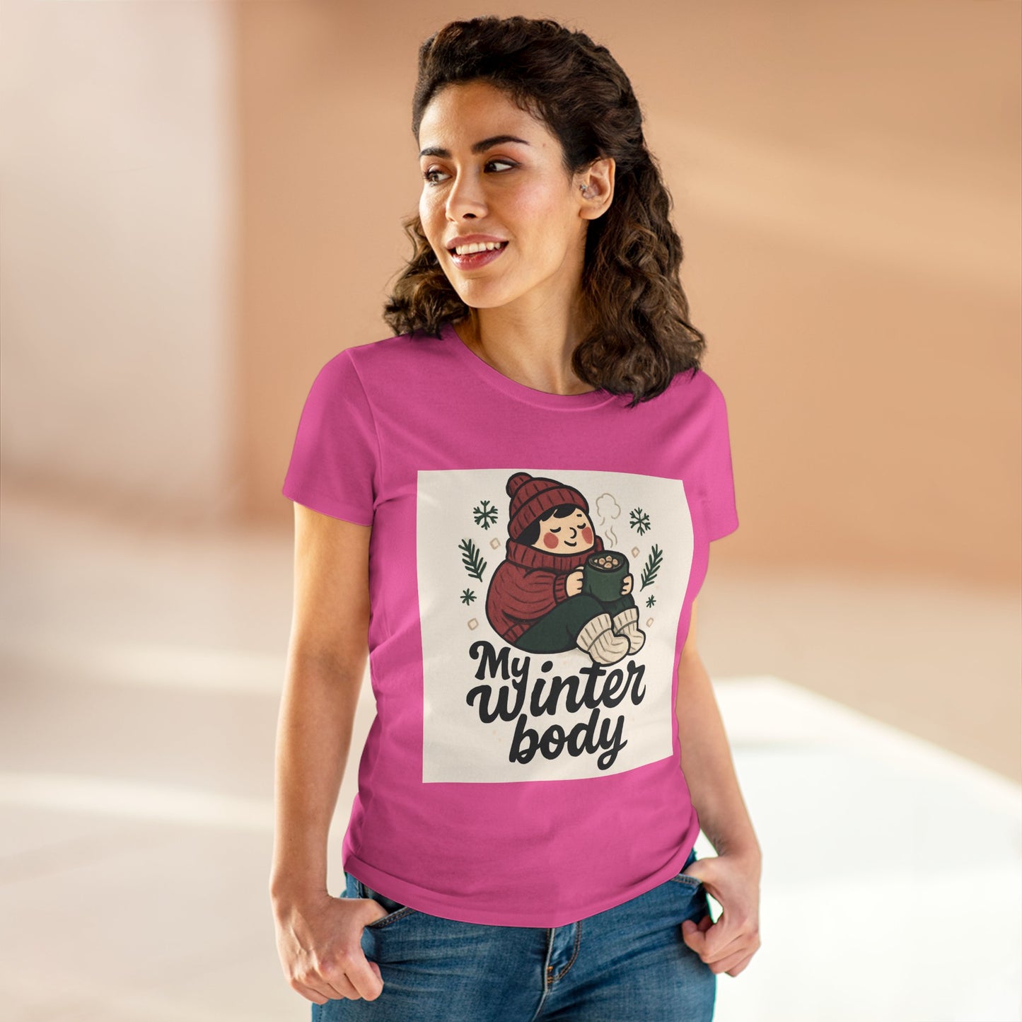 My Winter Body Women's Tee — Cozy Hot Cocoa Graphic T-Shirt