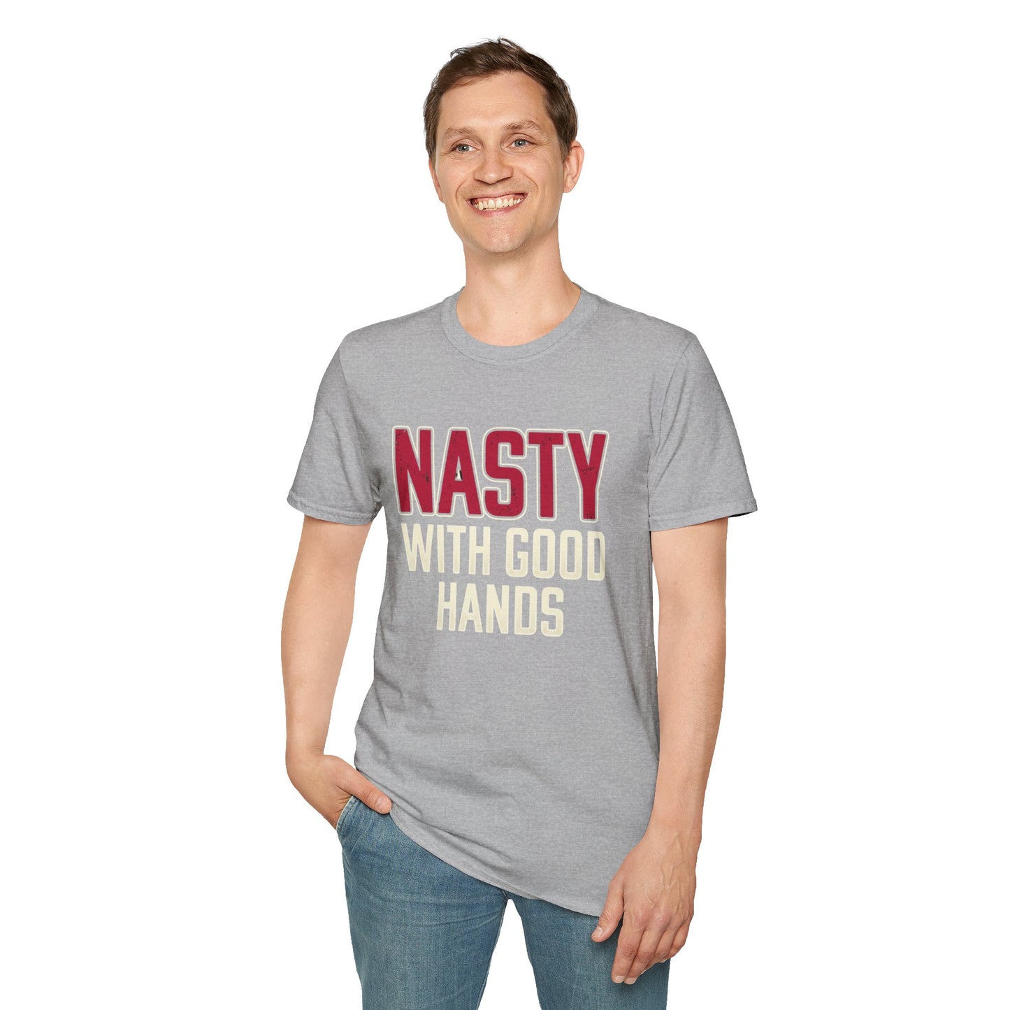 "NASTY With Good Hands" Bold Lettering Graphic Tee