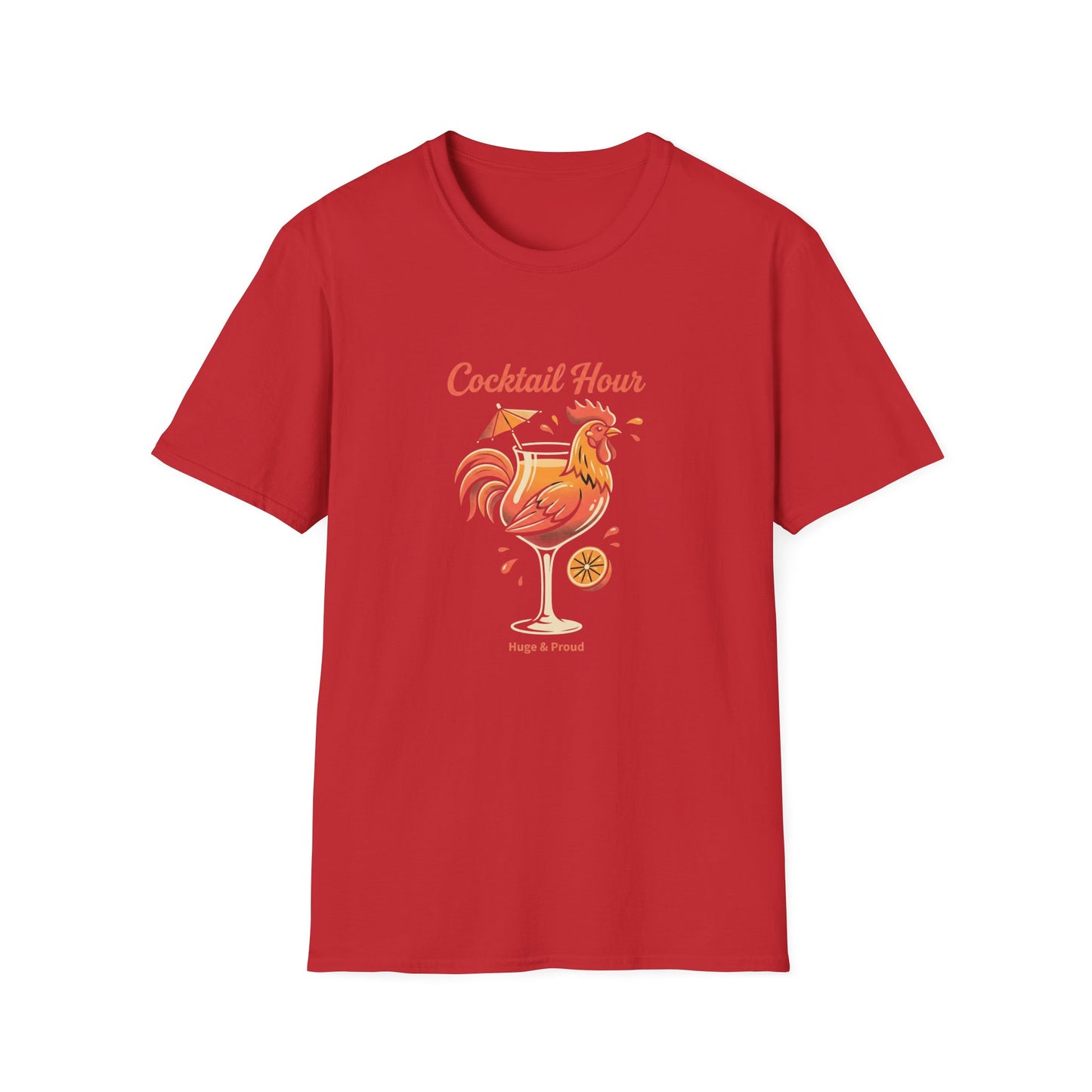 Cocktail Hour Rooster T-Shirt — Funny Bar & Happy Hour Graphic Tee