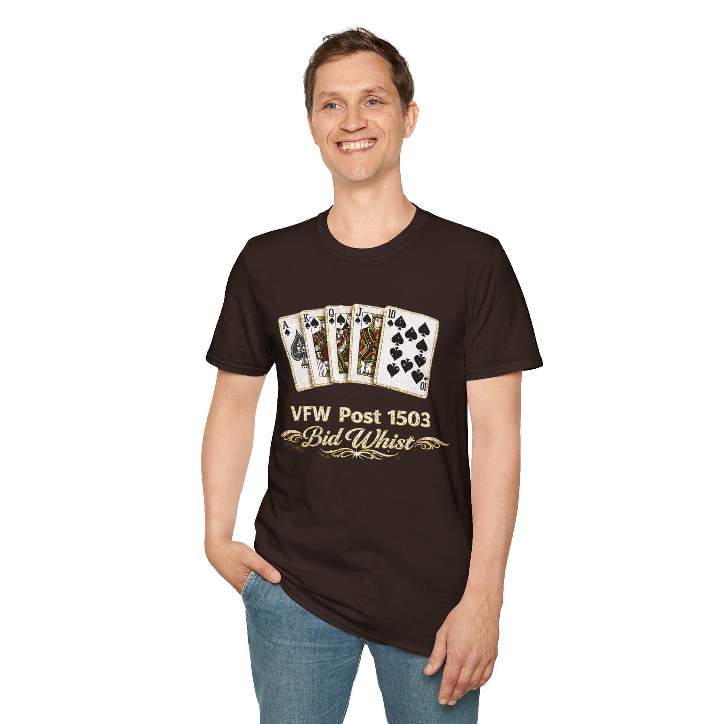 Bid Whist Playing Cards Tee — VFW Post 1503 Card Game T-Shirt