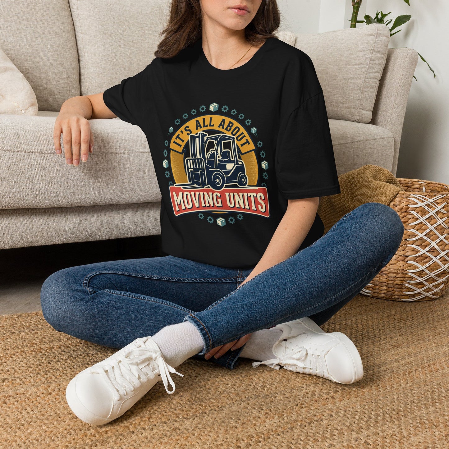 Moving Company T-Shirt — "It's All About Moving Units" Forklift Logo