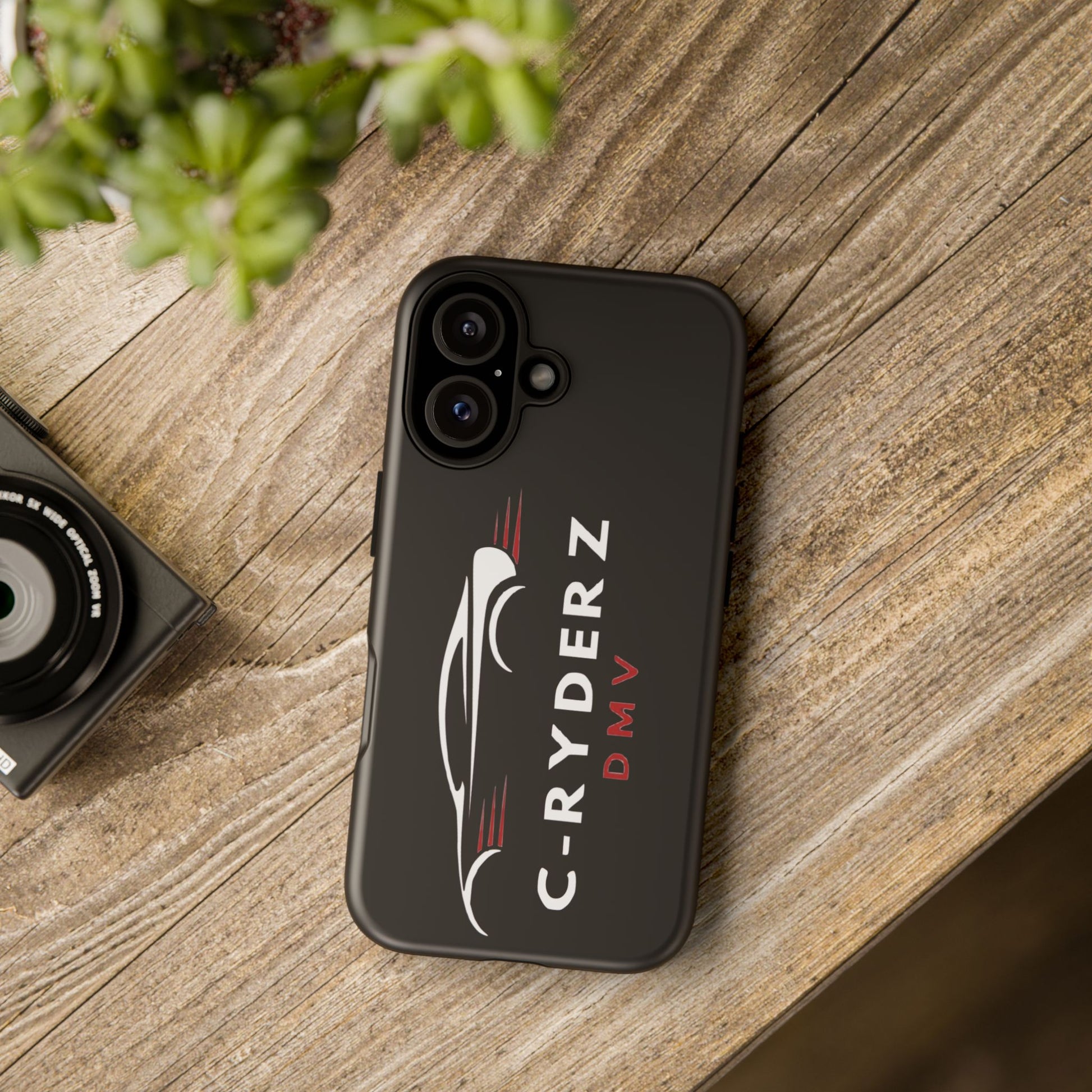 C-Ryderz DMV Black Slim Phone Case — Sporty Car Silhouette Protective Cover Printify