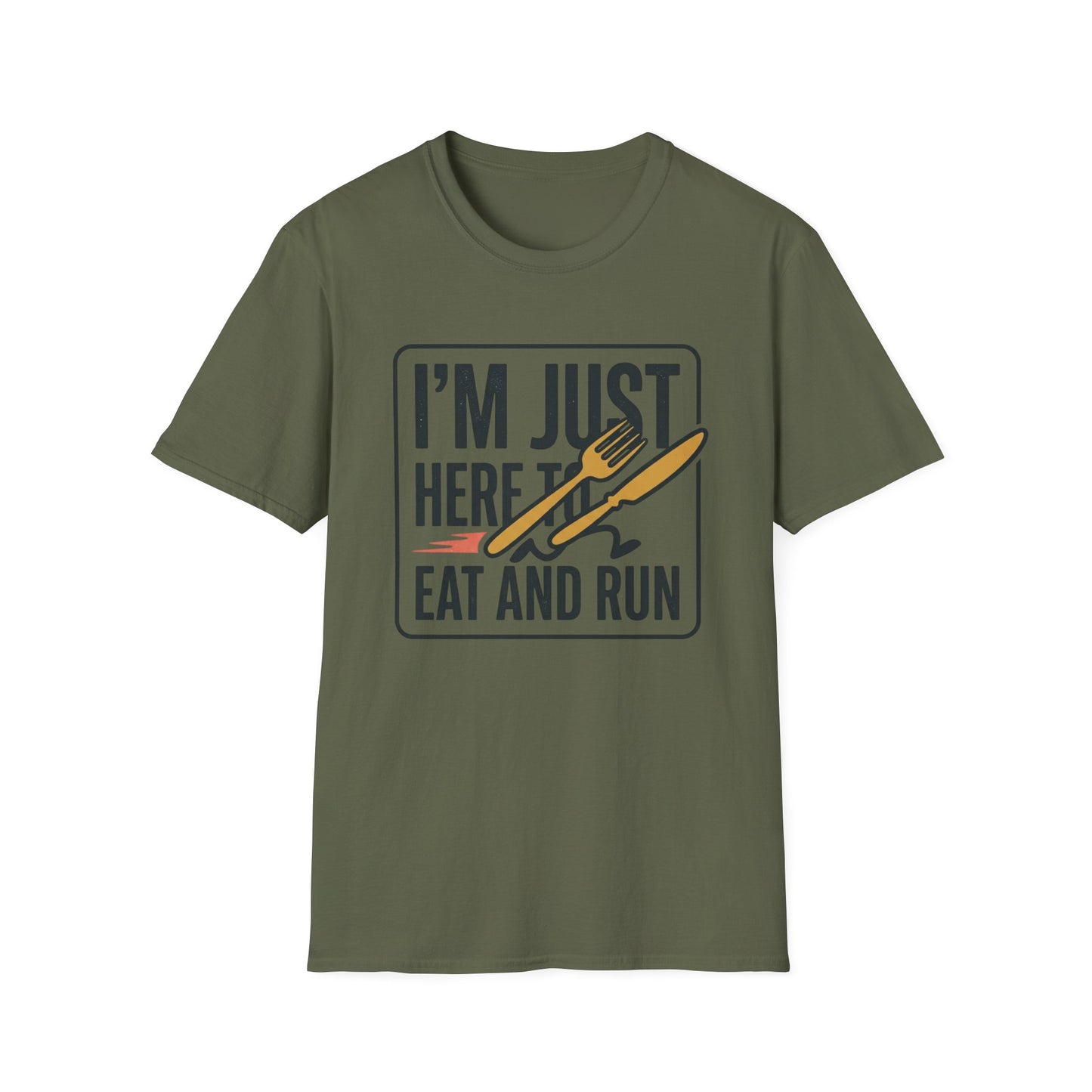 I'm Just Here to Eat and Run T-Shirt — Funny Runner & Foodie Tee