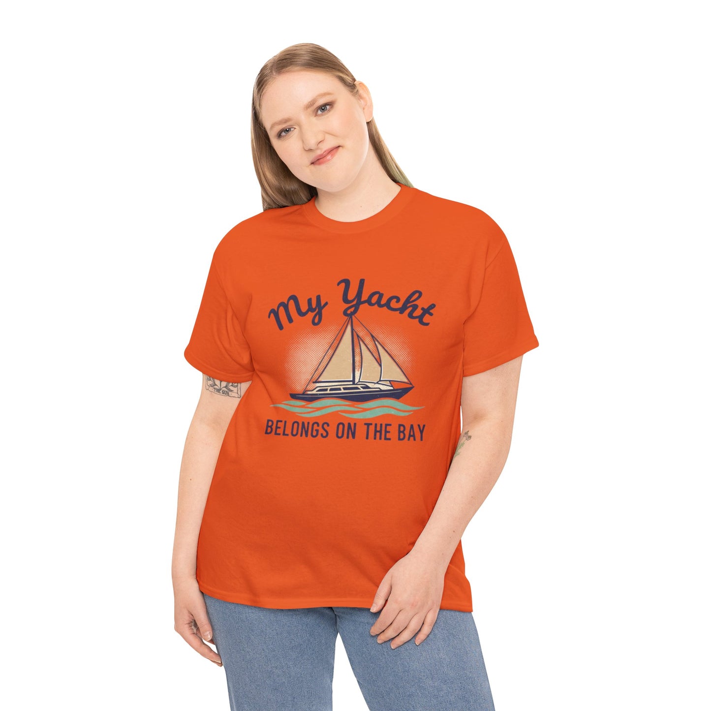 Sailboat Graphic Tee - "My Yacht Belongs on the Bay" Casual Nautical T-Shirt