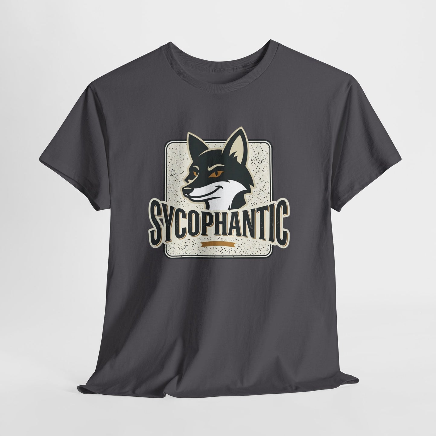 Sycophantic Fox Graphic Tee — Retro Animal Logo T-Shirt