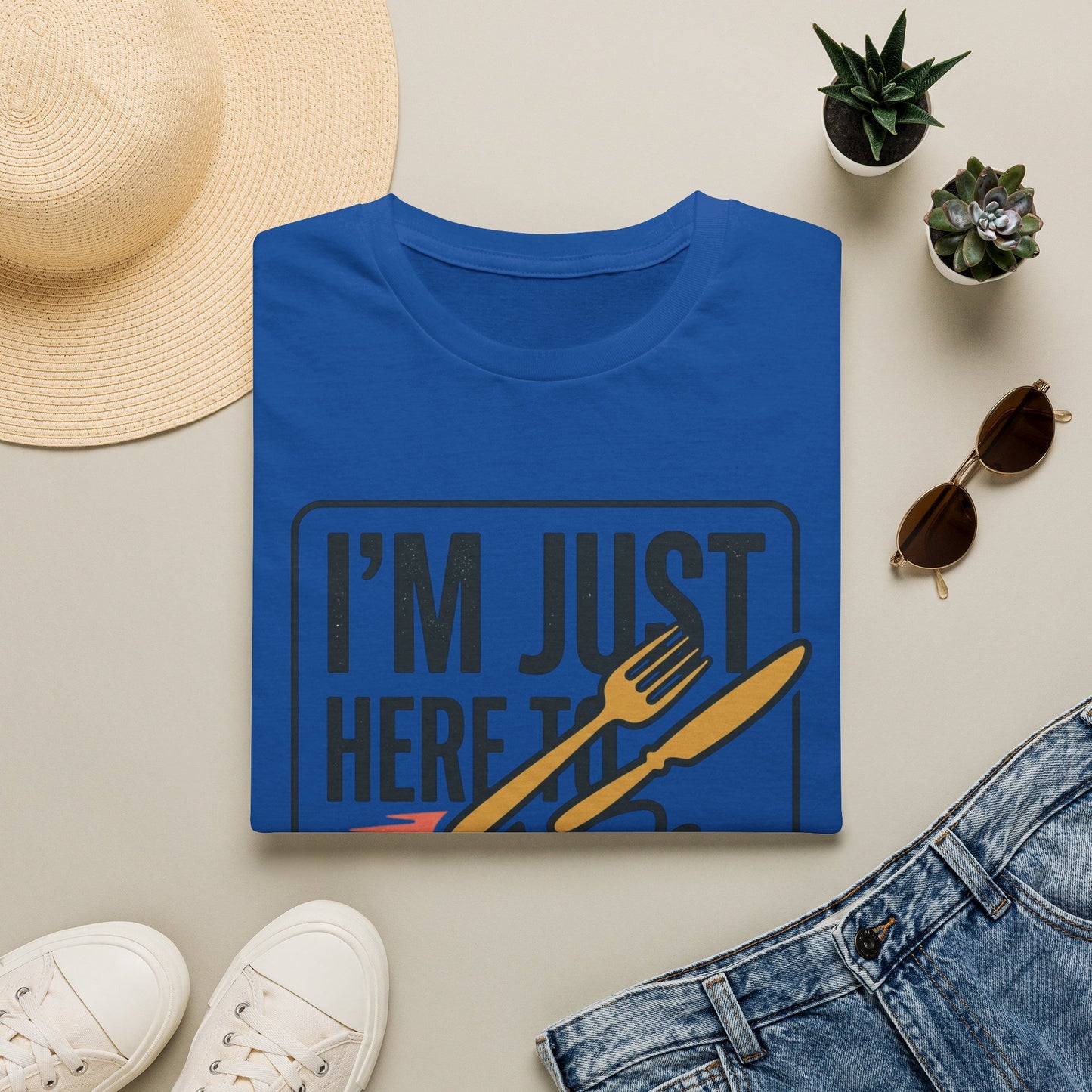 I'm Just Here to Eat and Run T-Shirt — Funny Runner & Foodie Tee
