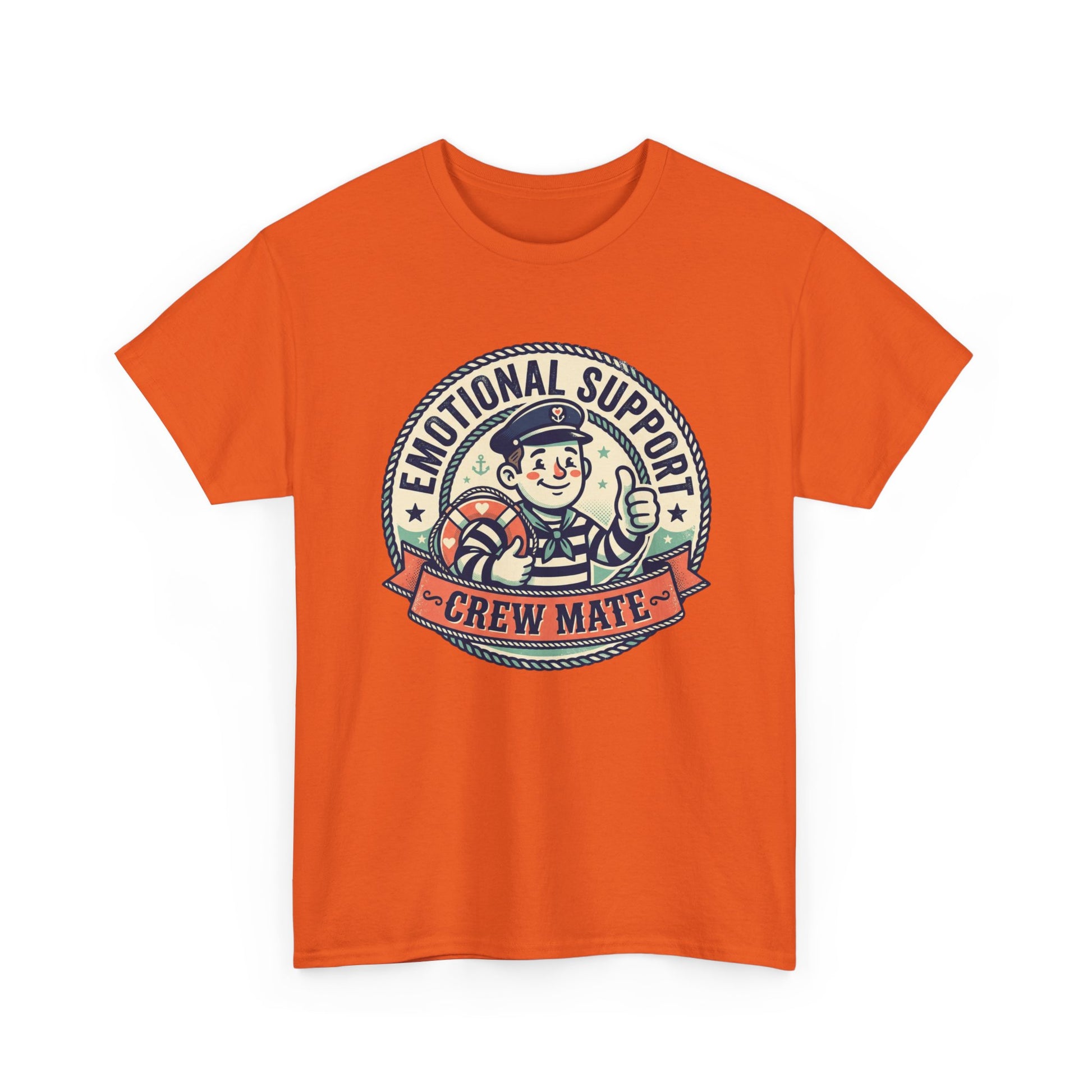Emotional Support Crew Mate T‑Shirt — Retro Nautical Crewmate Tee Printify
