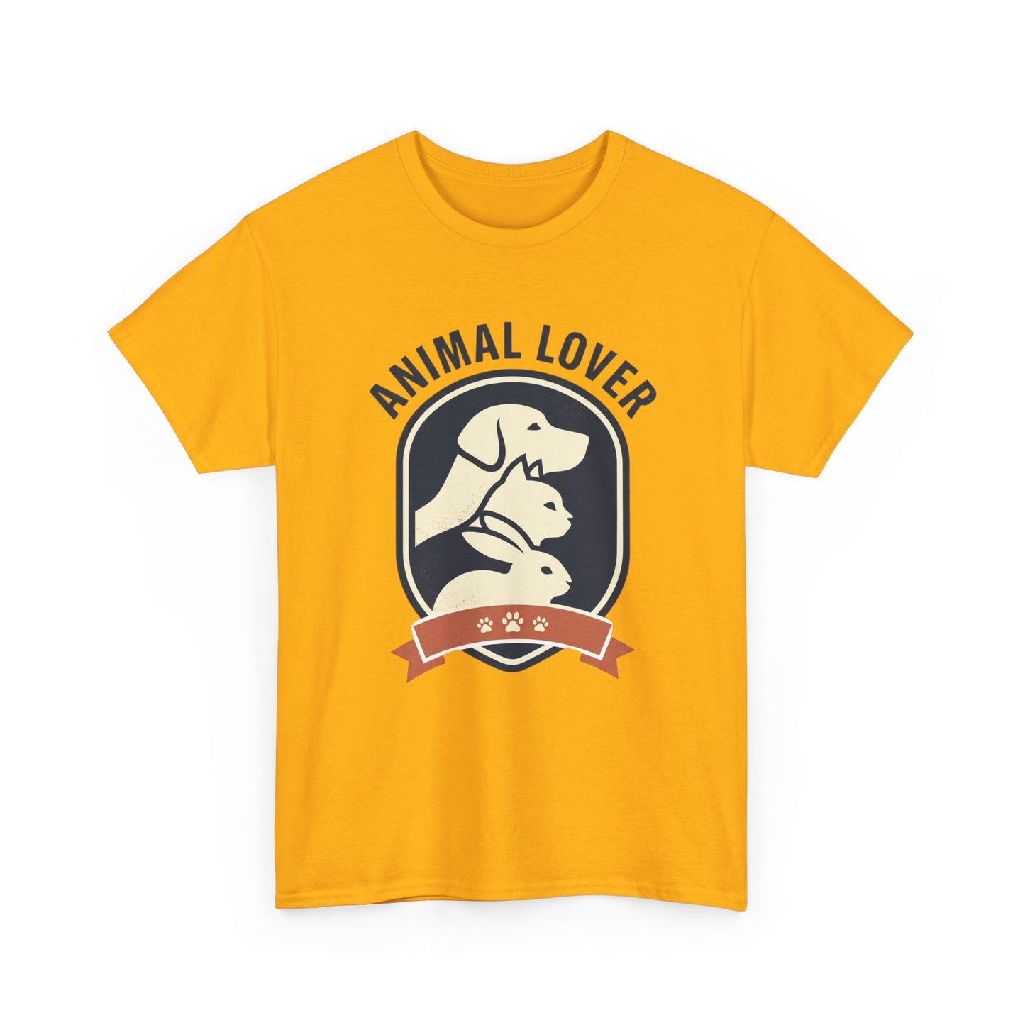 Animal Lover T-Shirt — Retro Pet Badge Tee (Dogs & Cats)