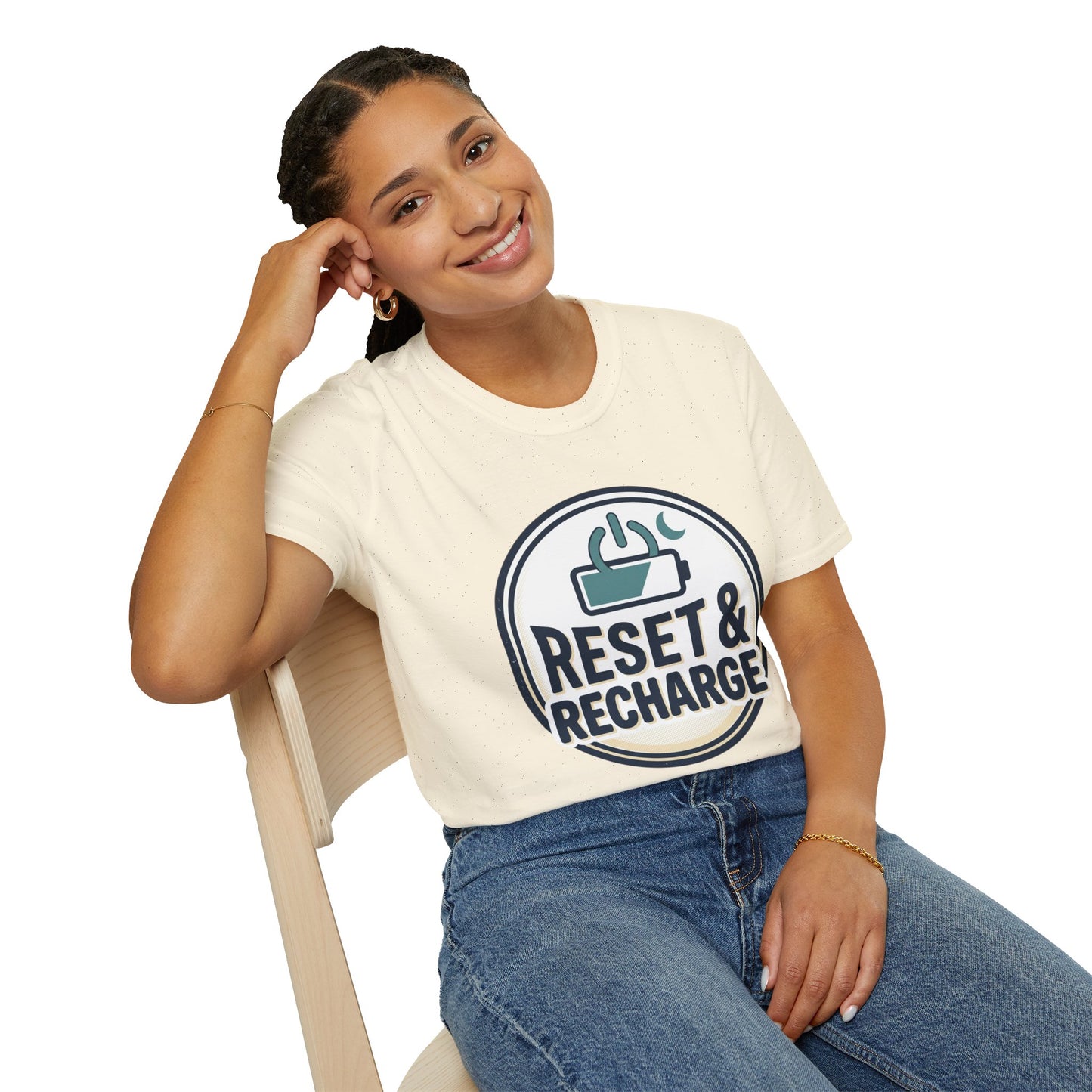 Reset & Recharge T-Shirt — Self-Care Relaxation Graphic Tee
