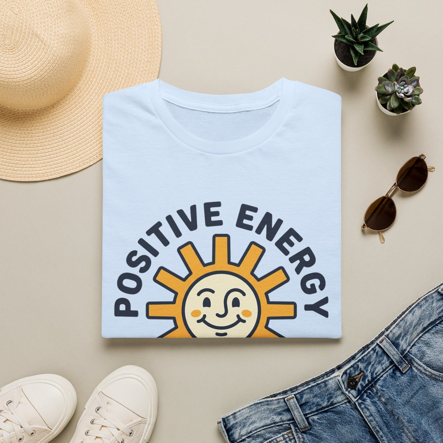 Positive Energy T-Shirt — Sunny 'Positive Energy Only' Graphic Tee