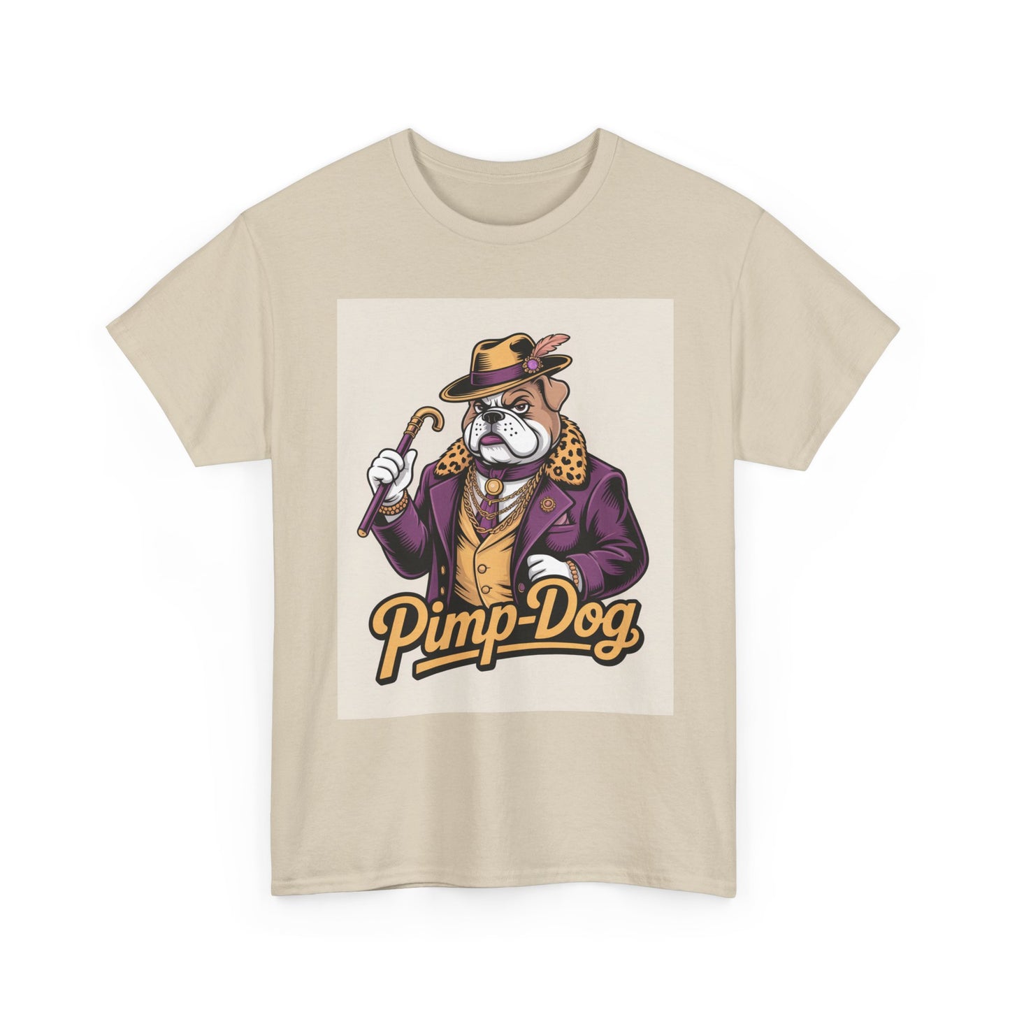 Pimp-Dog Graphic Tee — Retro Bulldog Character Shirt Printify