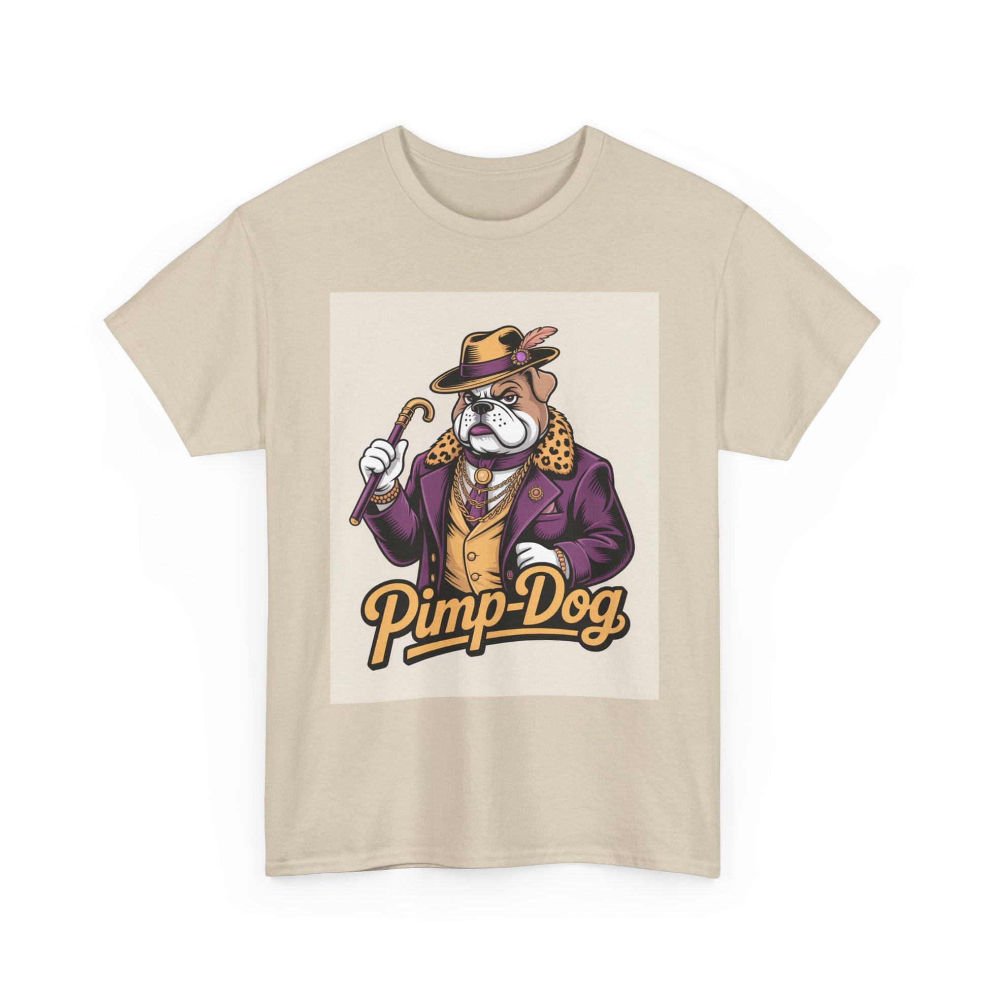Pimp-Dog Graphic Tee — Retro Bulldog Character Shirt Printify
