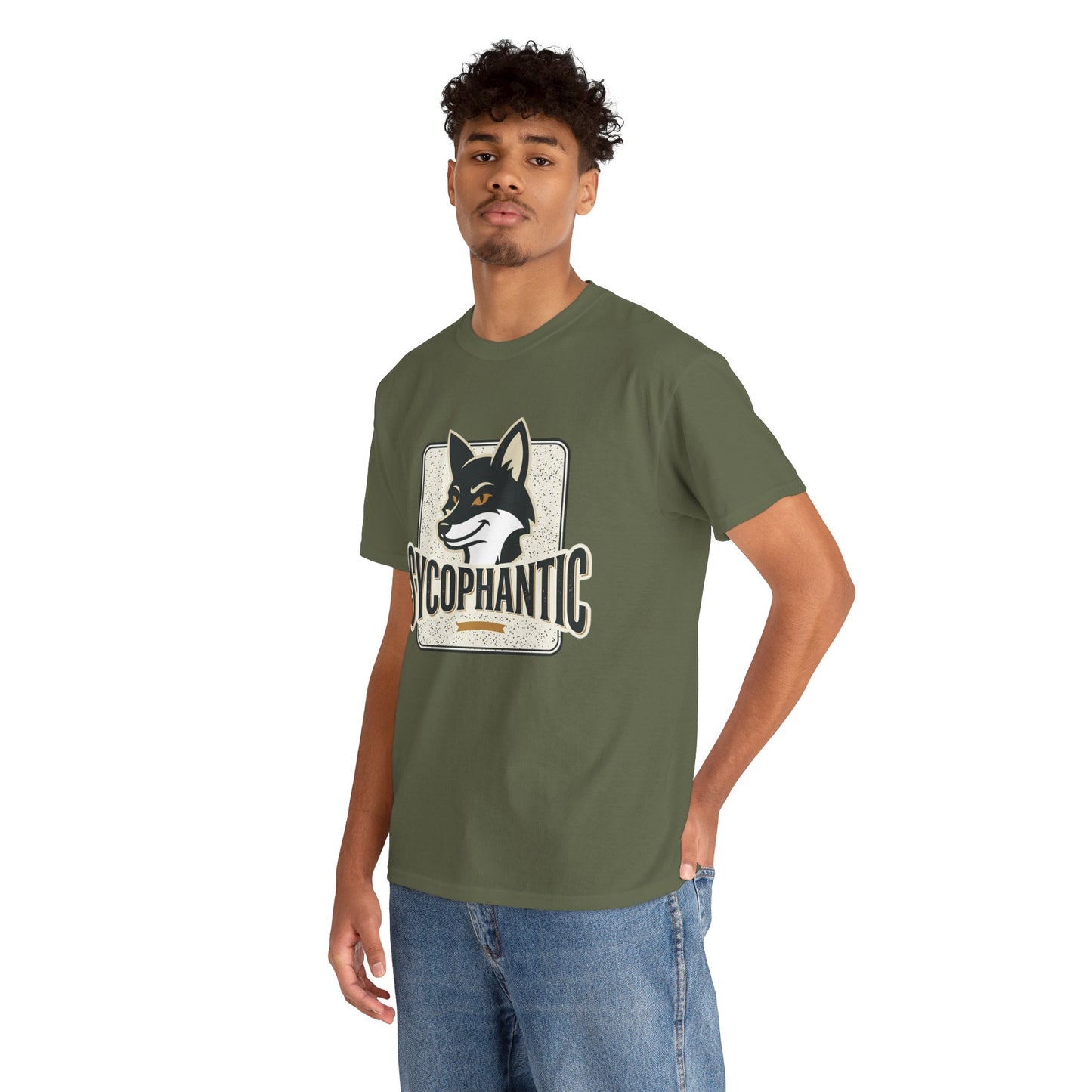 Sycophantic Fox Graphic Tee — Retro Animal Logo T-Shirt