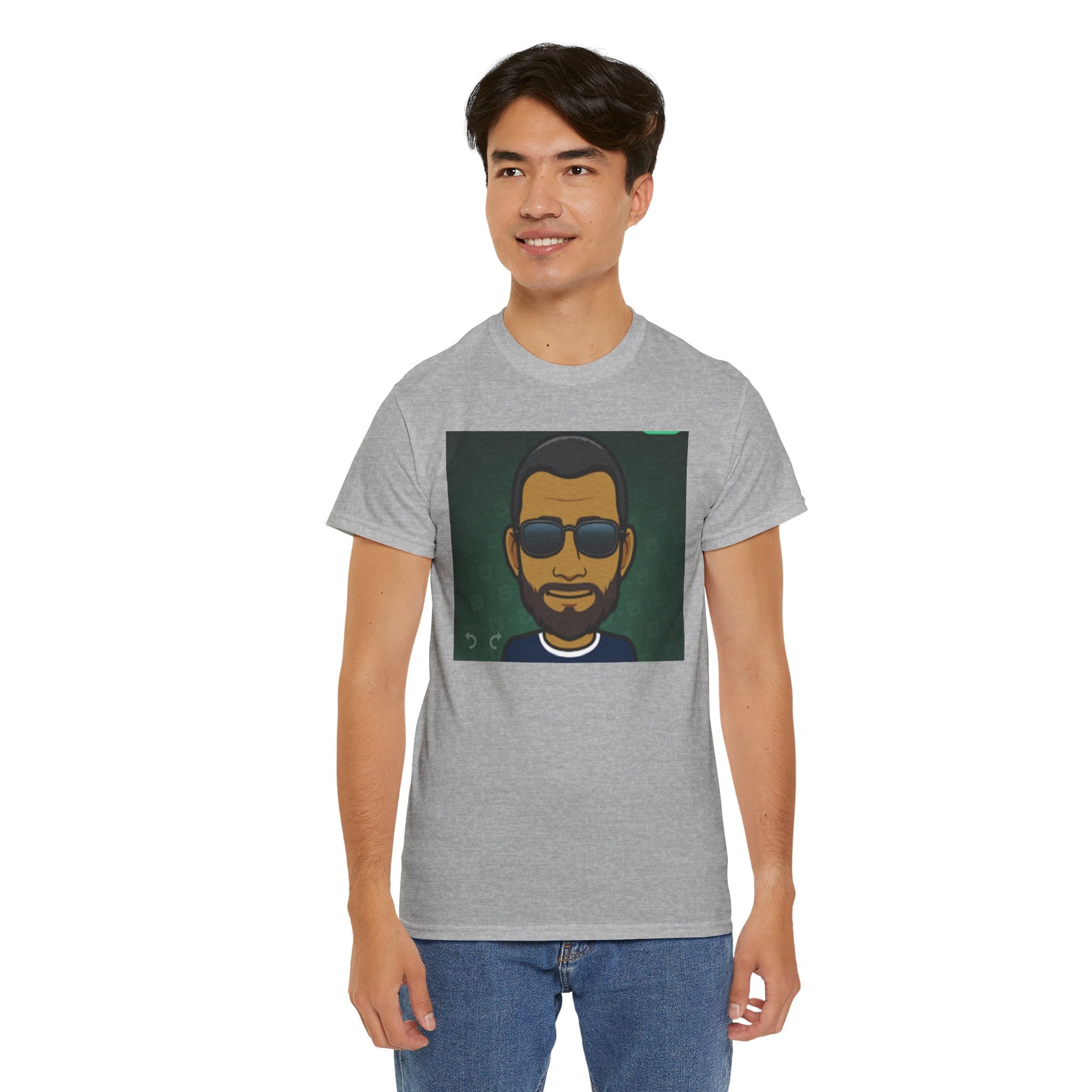 Bitmoji Portrait Tee — Cool Sunglasses Avatar Graphic T-Shirt Printify