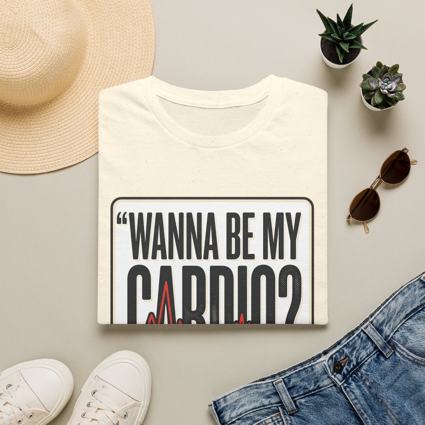 Wanna Be My Cardio? T-Shirt — Funny Fitness Graphic Tee for Gym Lovers
