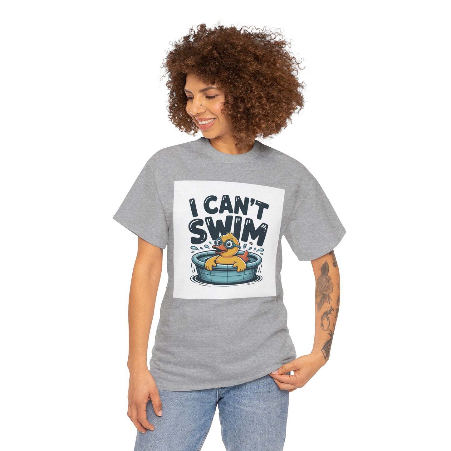 I Can't Swim Duck T-Shirt — Cute Funny Pool Float Graphic Tee